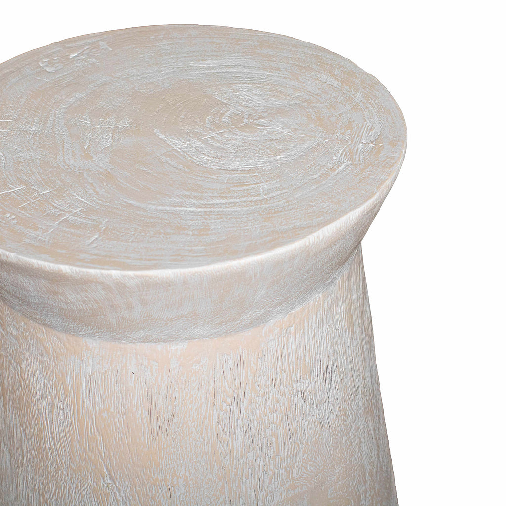 Tapered Solid Wood Round Pedestal Side Table