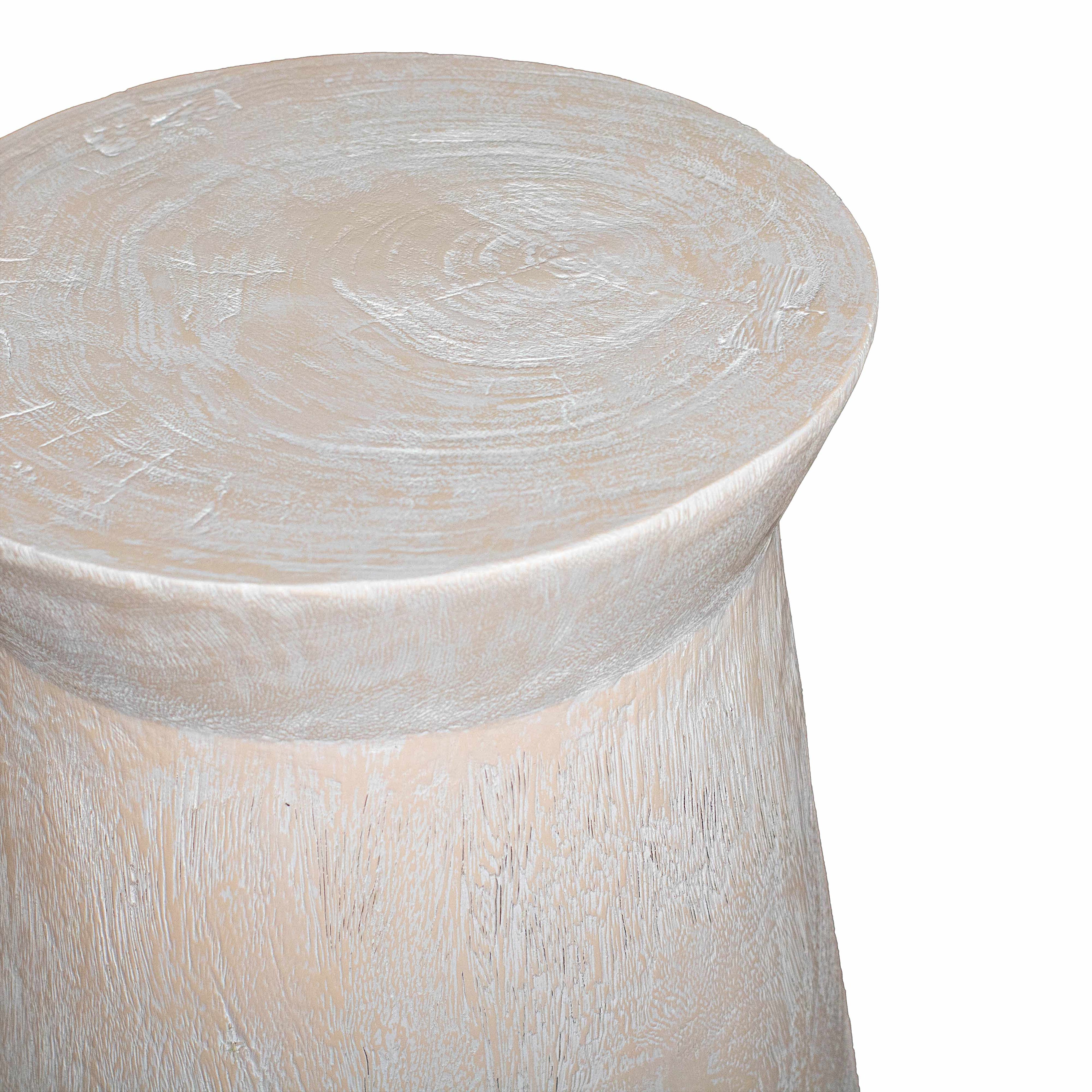 Tapered Solid Wood Round Pedestal Side Table