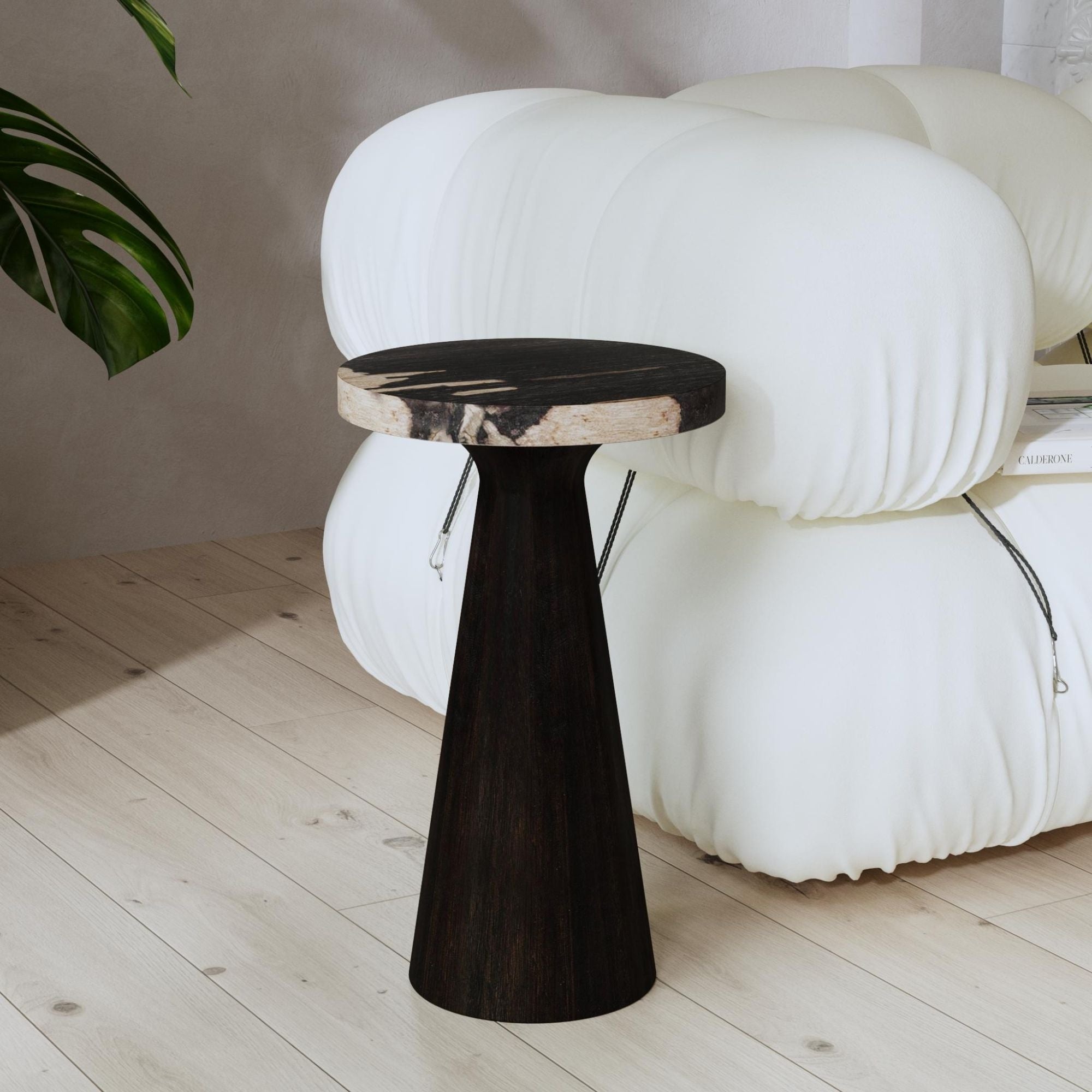 Kayu Petrifed Wood Pedestal Table