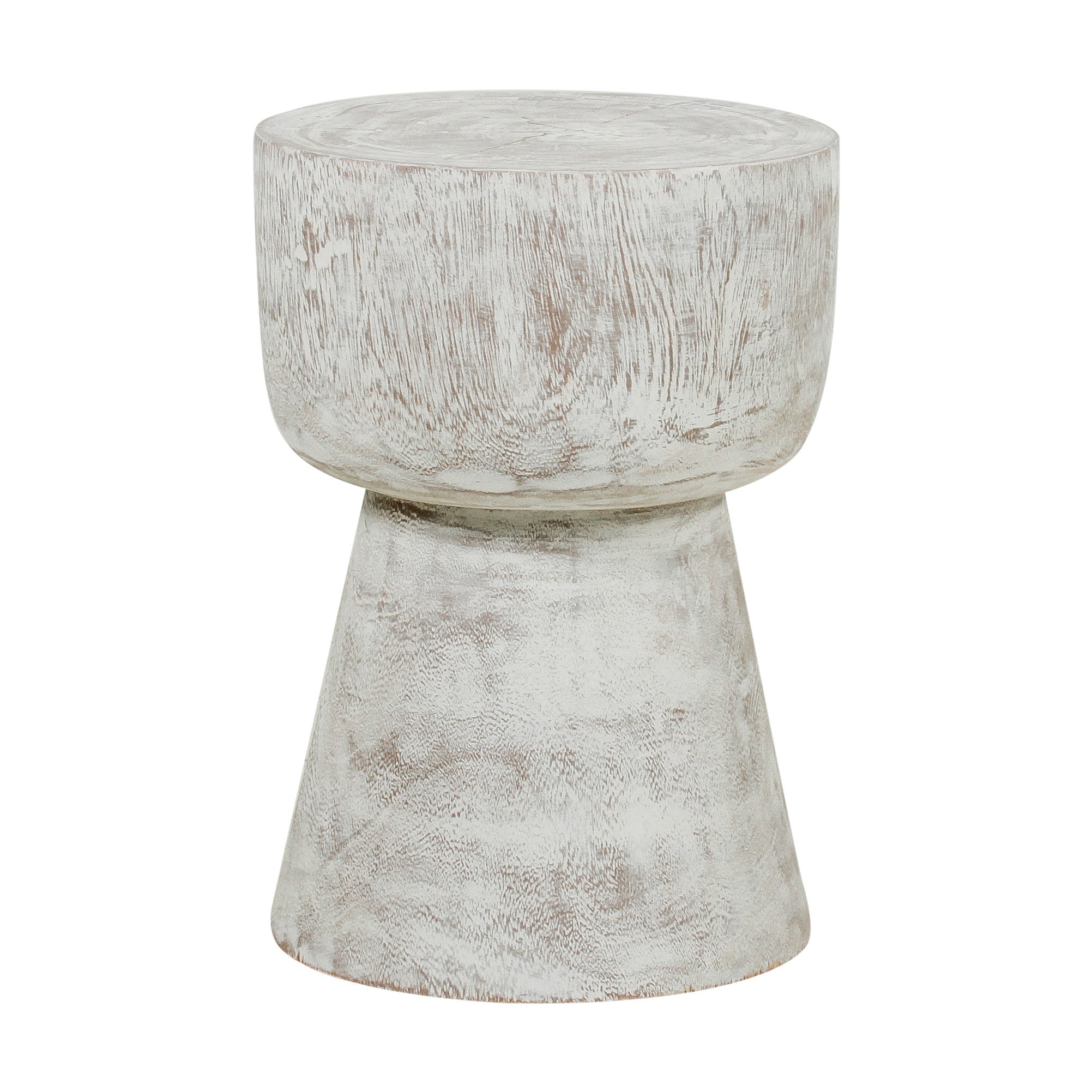 Elliana Round Solid Teak Wood Drum Accent Table