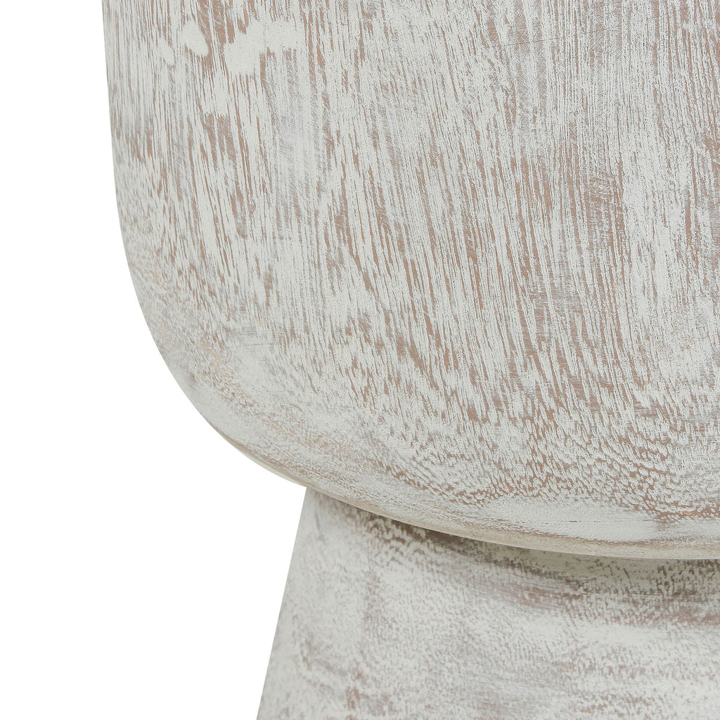Elliana Round Solid Teak Wood Drum Accent Table