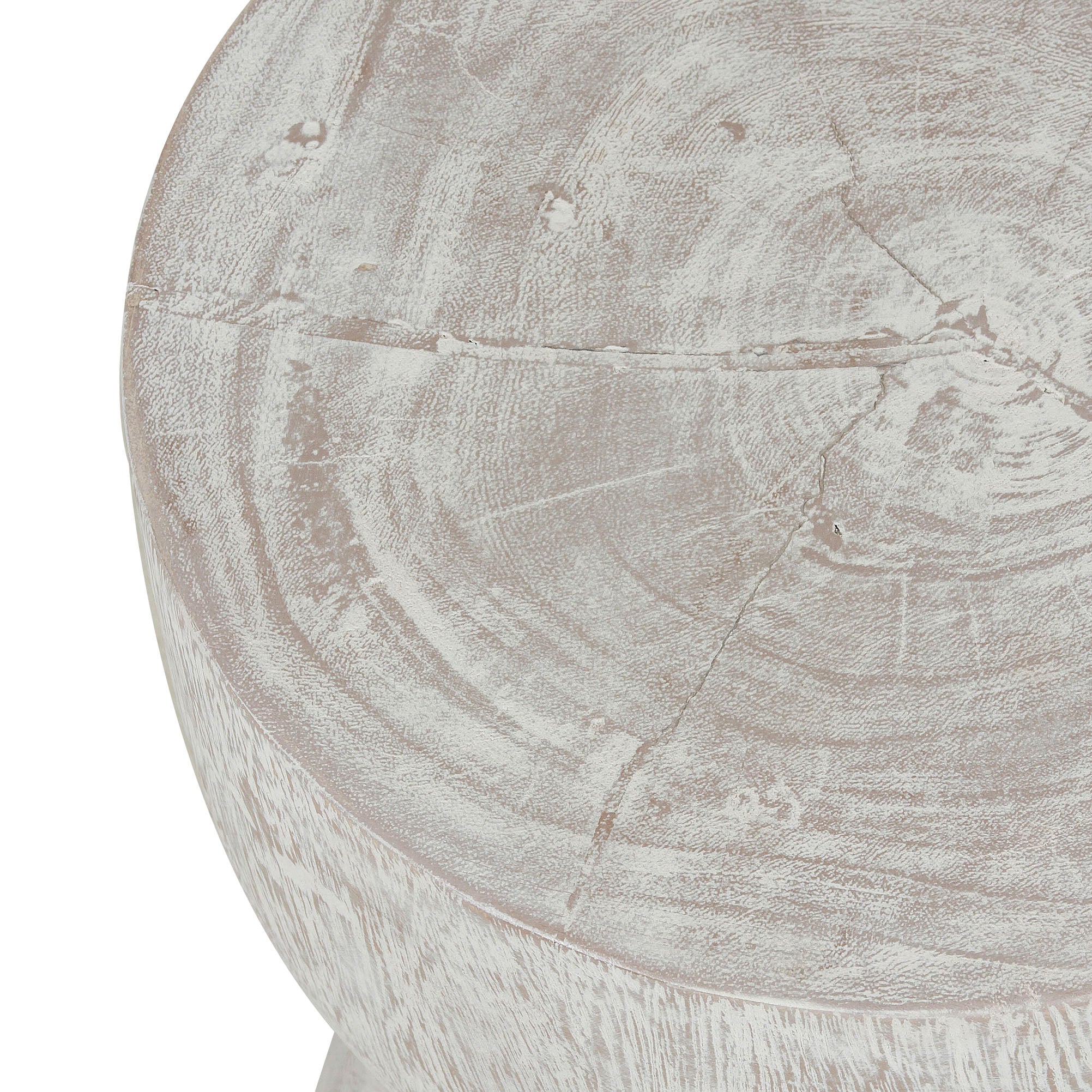 Elliana Round Solid Teak Wood Drum Accent Table