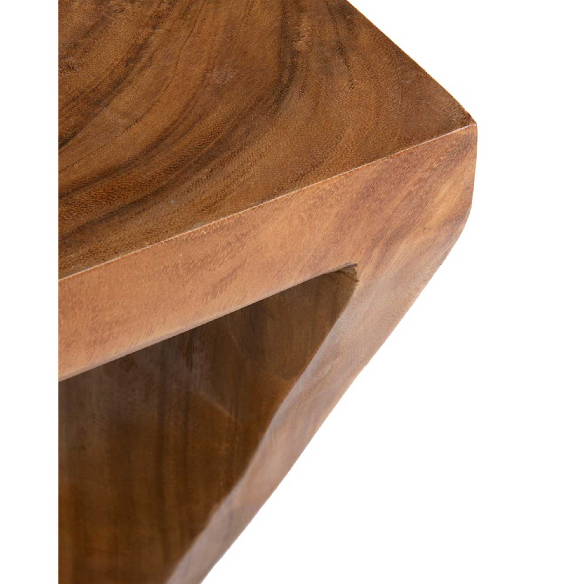 Twist Solid Wood Rustic Side Table