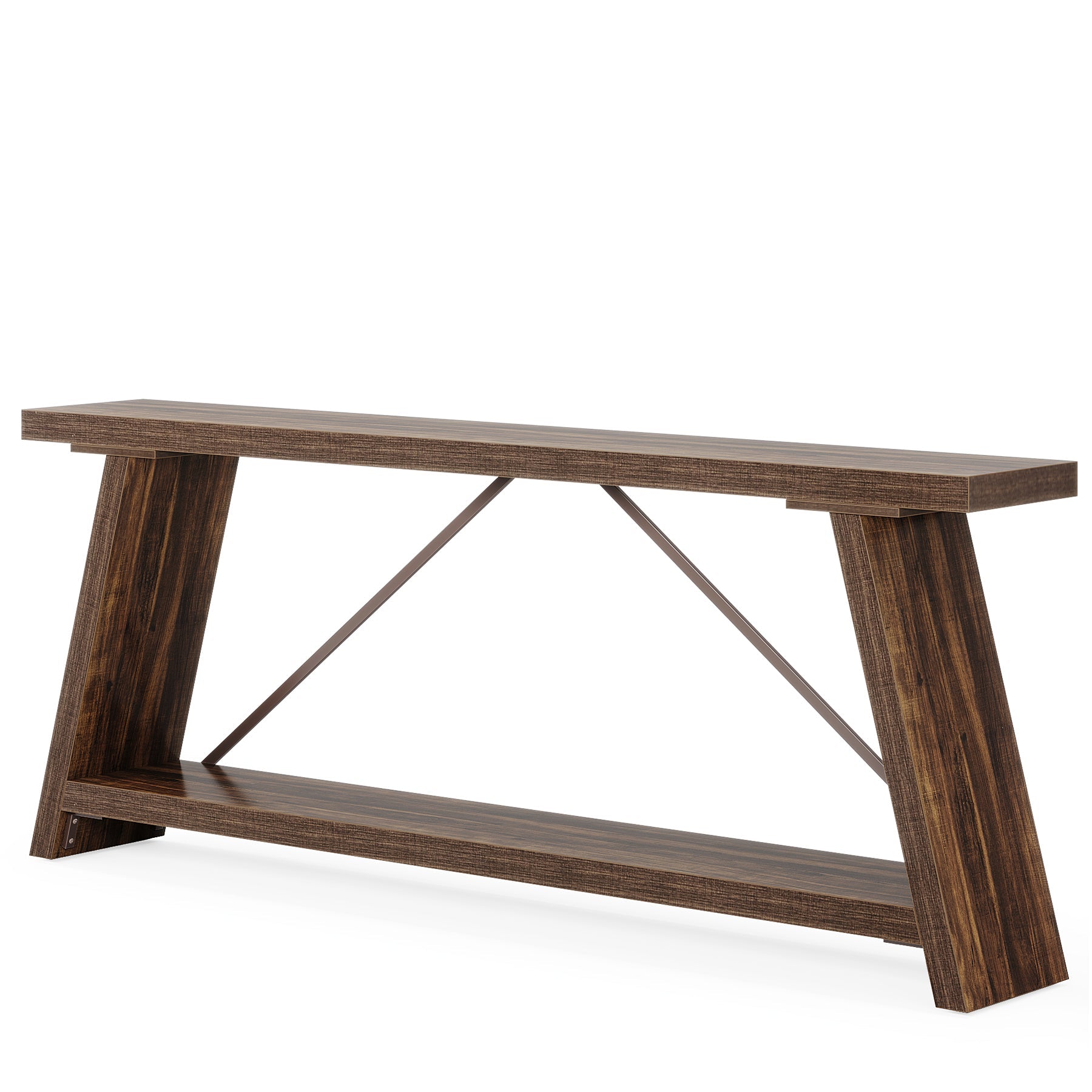 Willowford Industrial Console Table with 2-Tier Storage Shelves