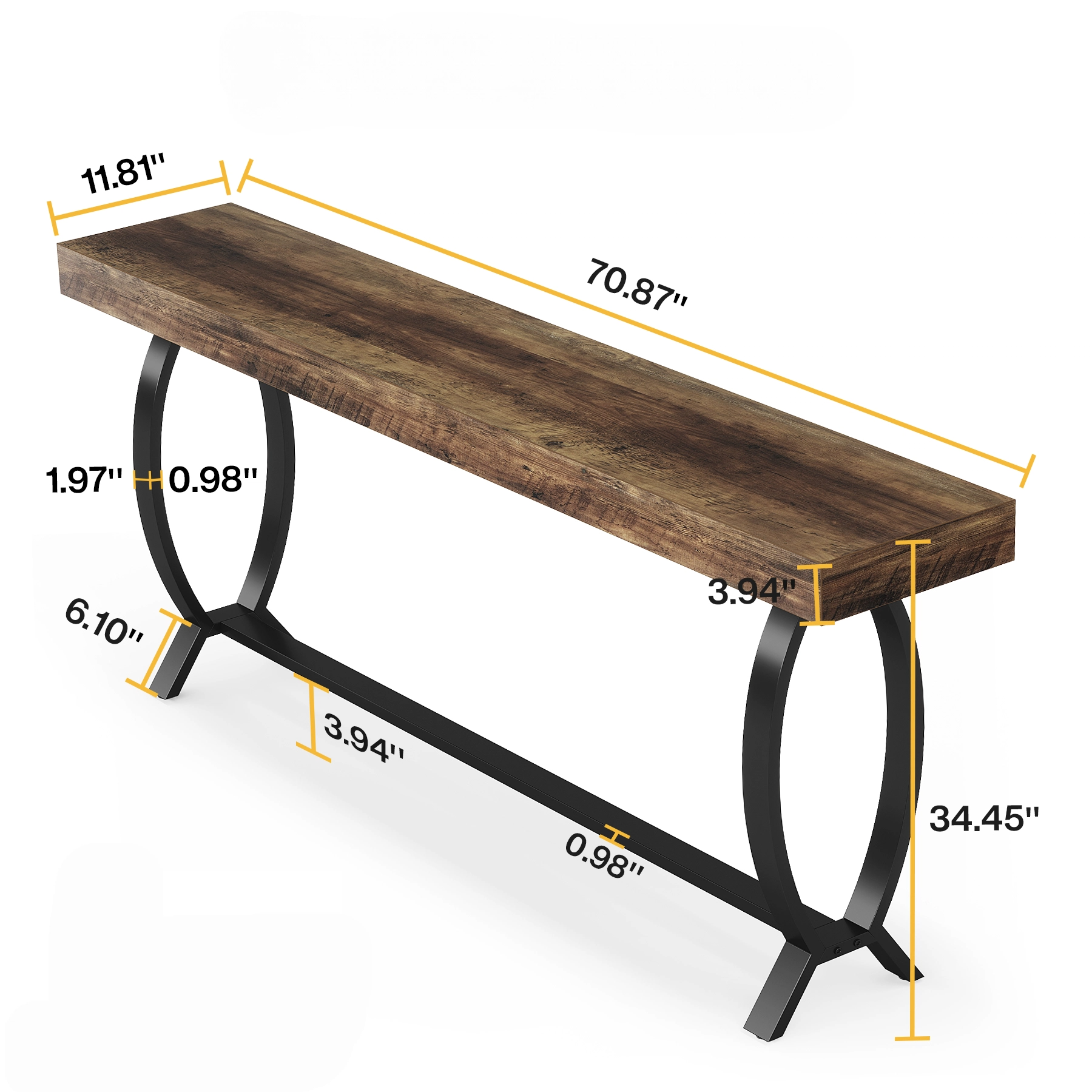 Norwick Console Table with Fish Tail Legs