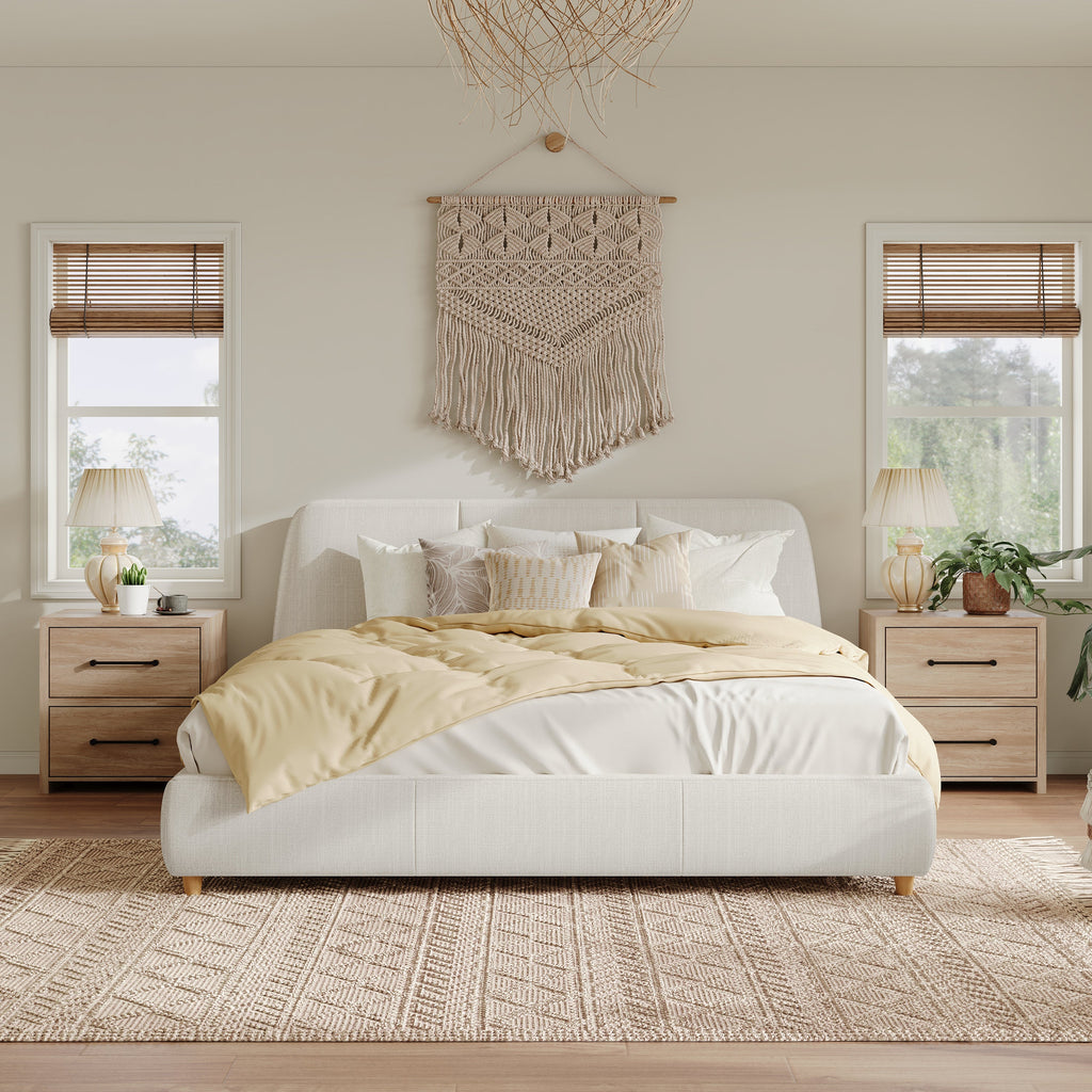 Modern Linen Upholstered Bed
