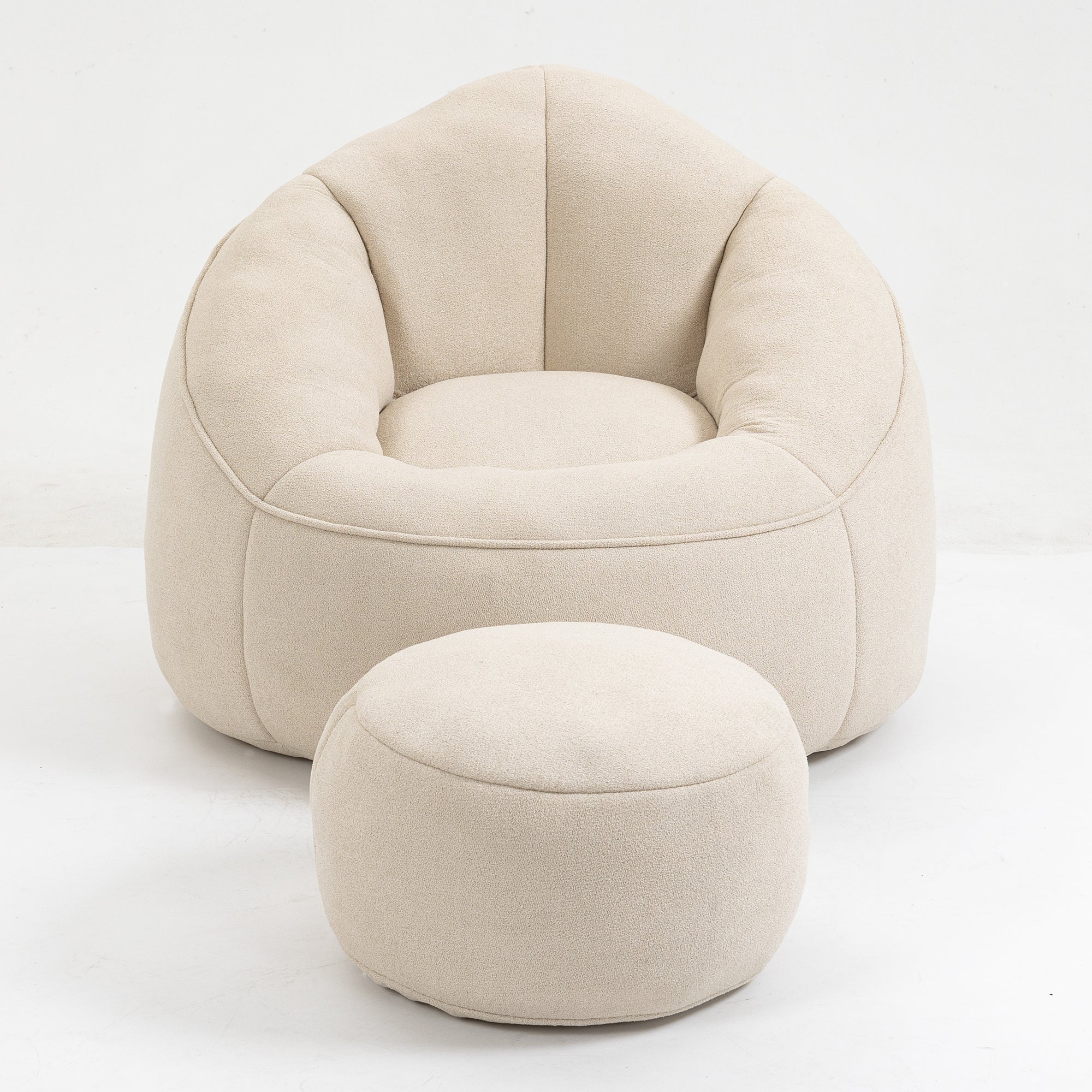 Bean Bag Sofa Chair with High-Pressure Foam and Footrest