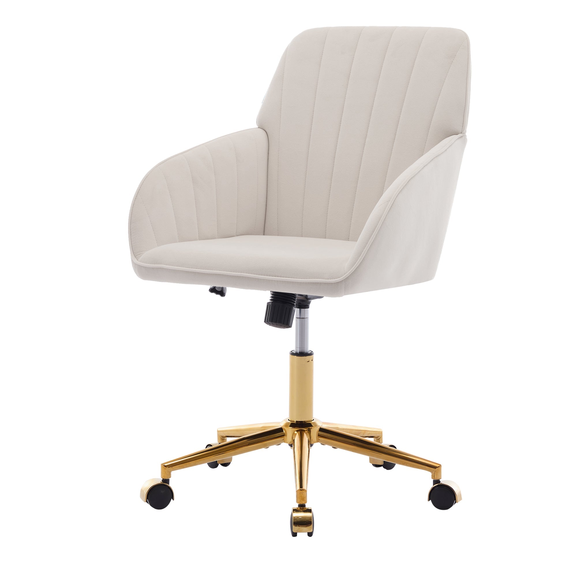 Adjustable Ergonomic Swivel Chair with Golden Base