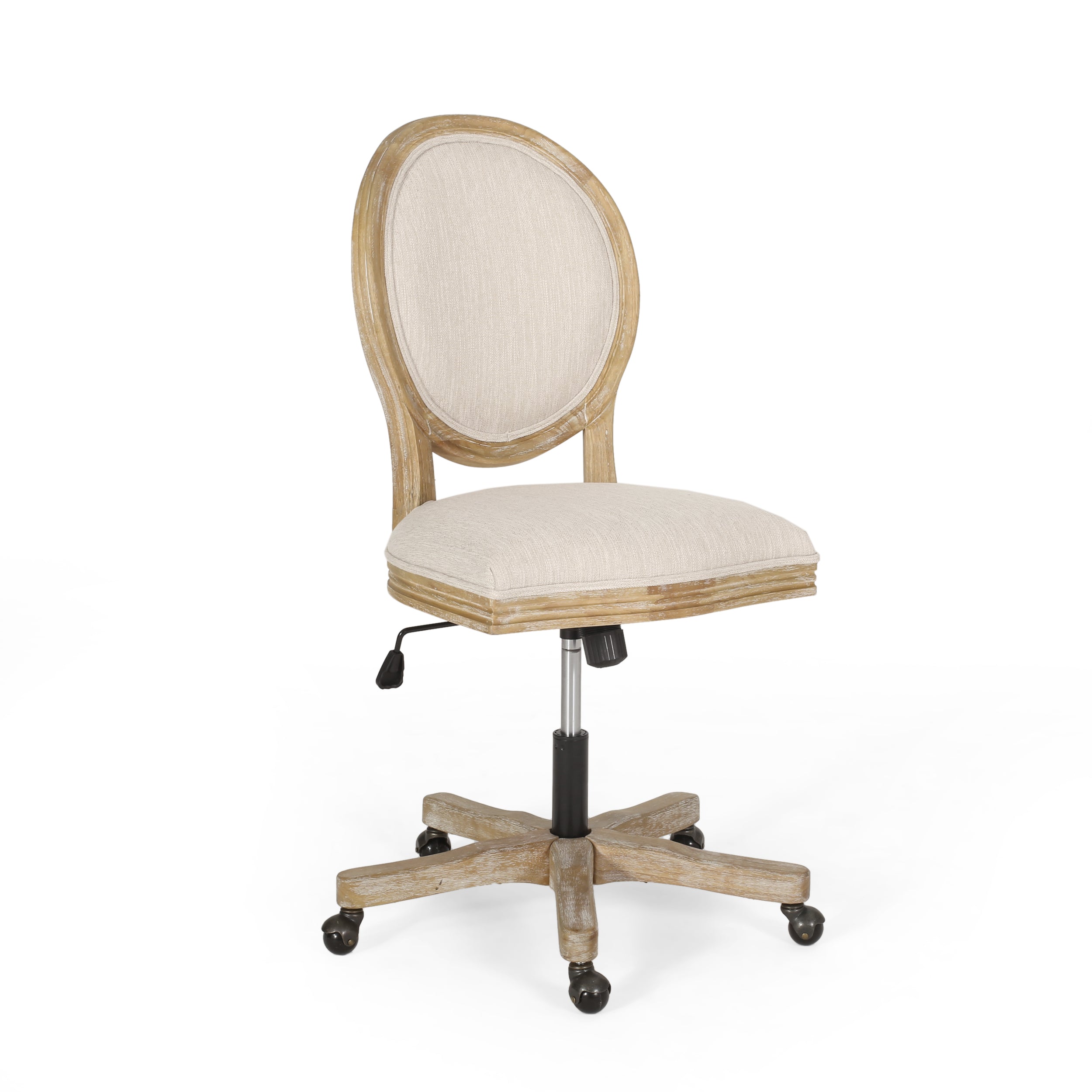 French Country Oval Back Swivel & Lift Office Chair
