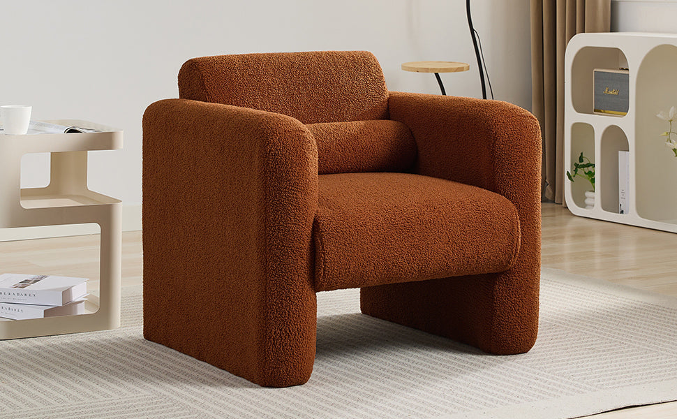 Marlowe Modern Sherpa Upholstered Comfy Reading Accent Chair
