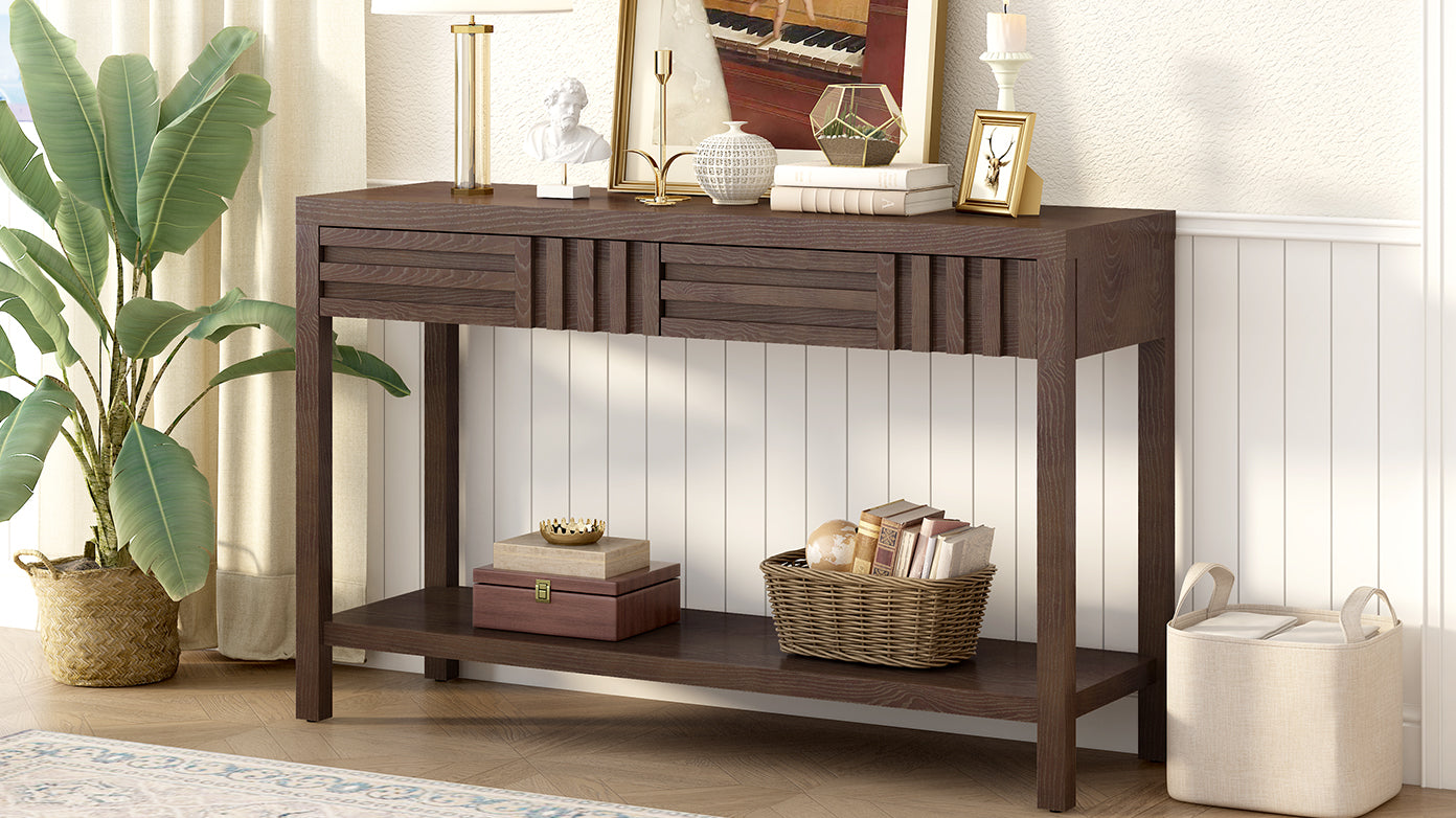 Geometric Drawer Entryway Console Table