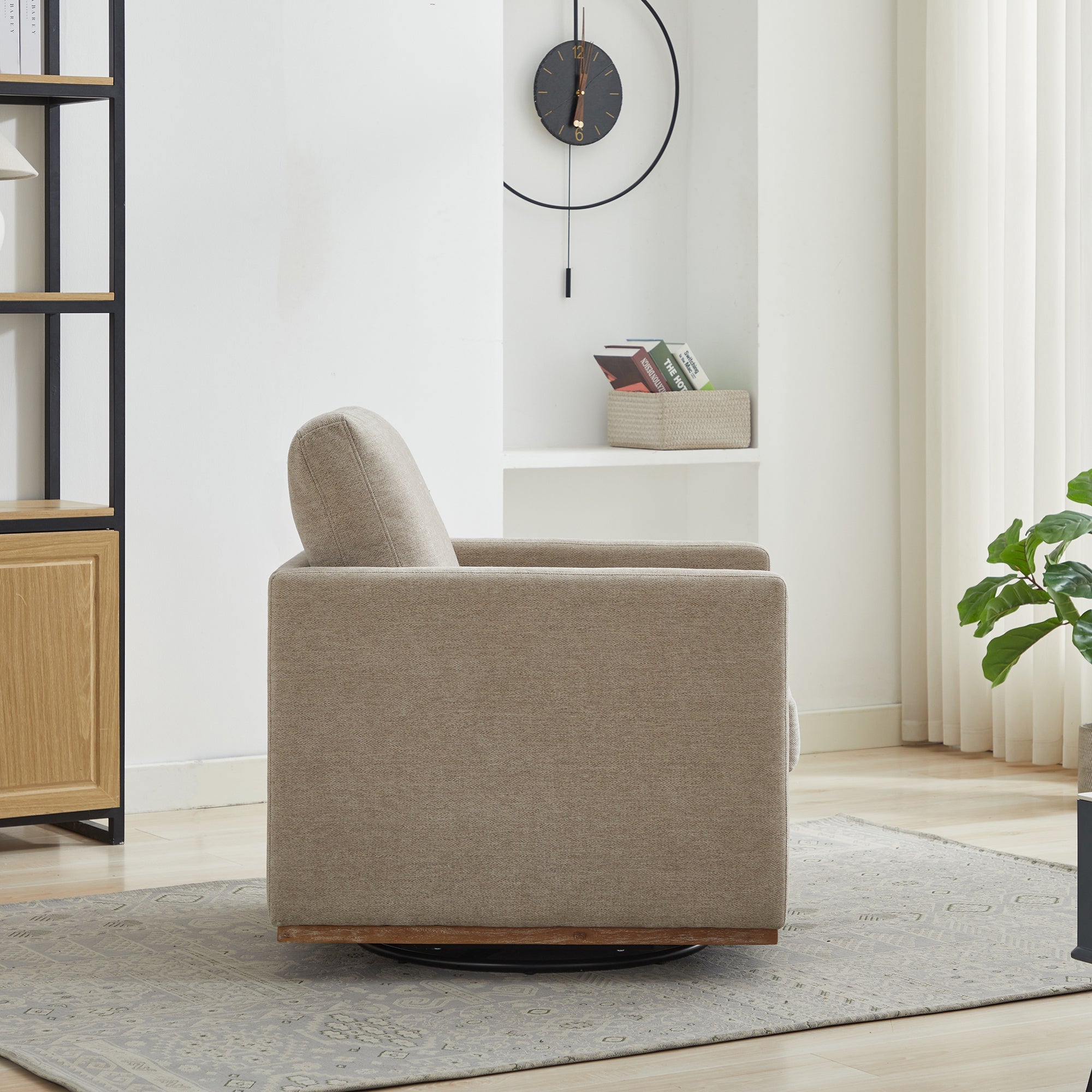 Modern Square Upholstered Swivel Accent Chair
