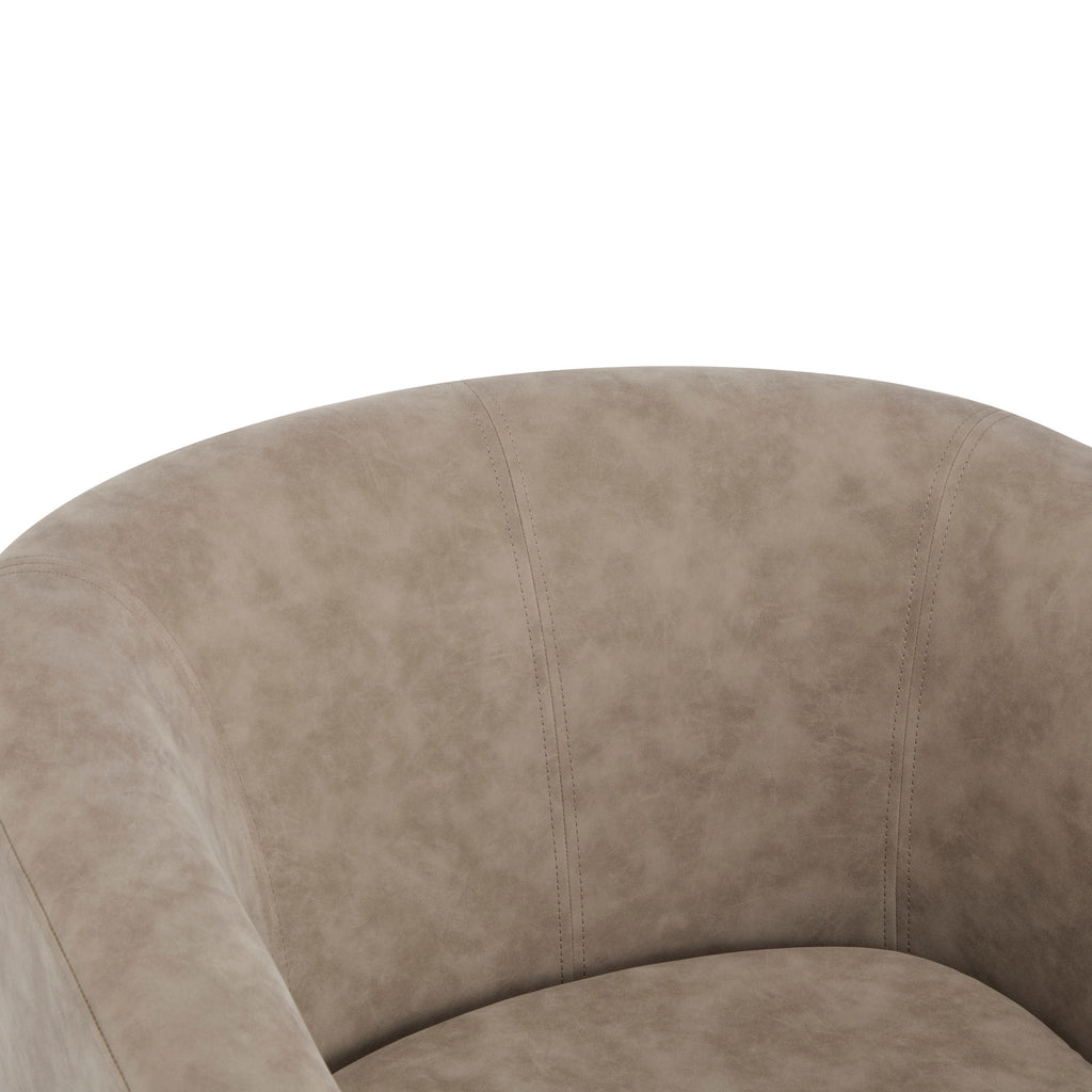 Wilmore Faux Leather Swivel Barrel Chair