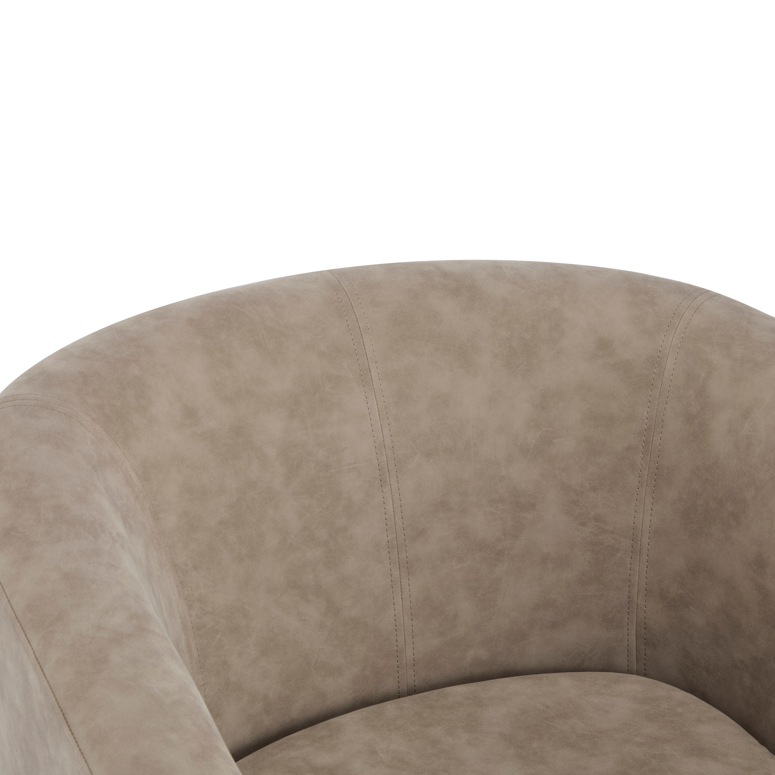 Wilmore Faux Leather Swivel Barrel Chair