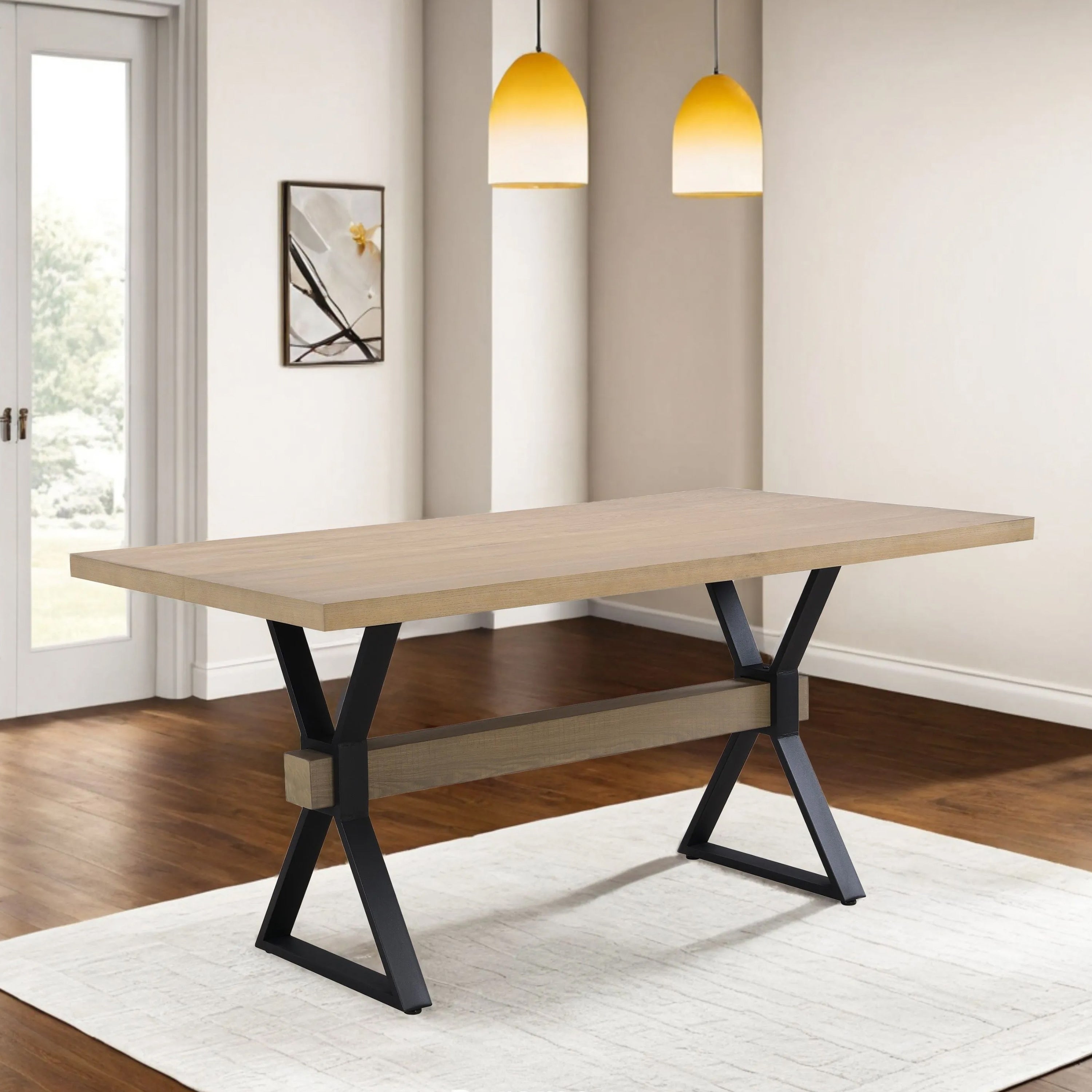 Hartsdale Farmhouse X-Shaped Dining Table