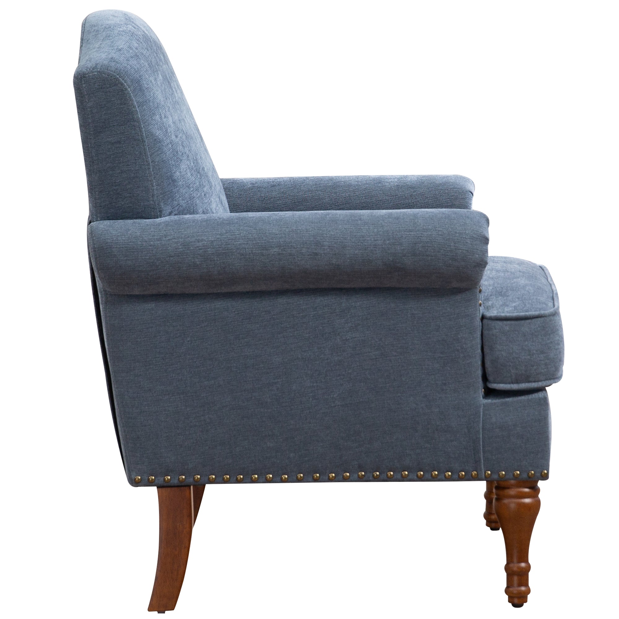 Nailhead Trim Rolled Arm Upholstered Accent Chair