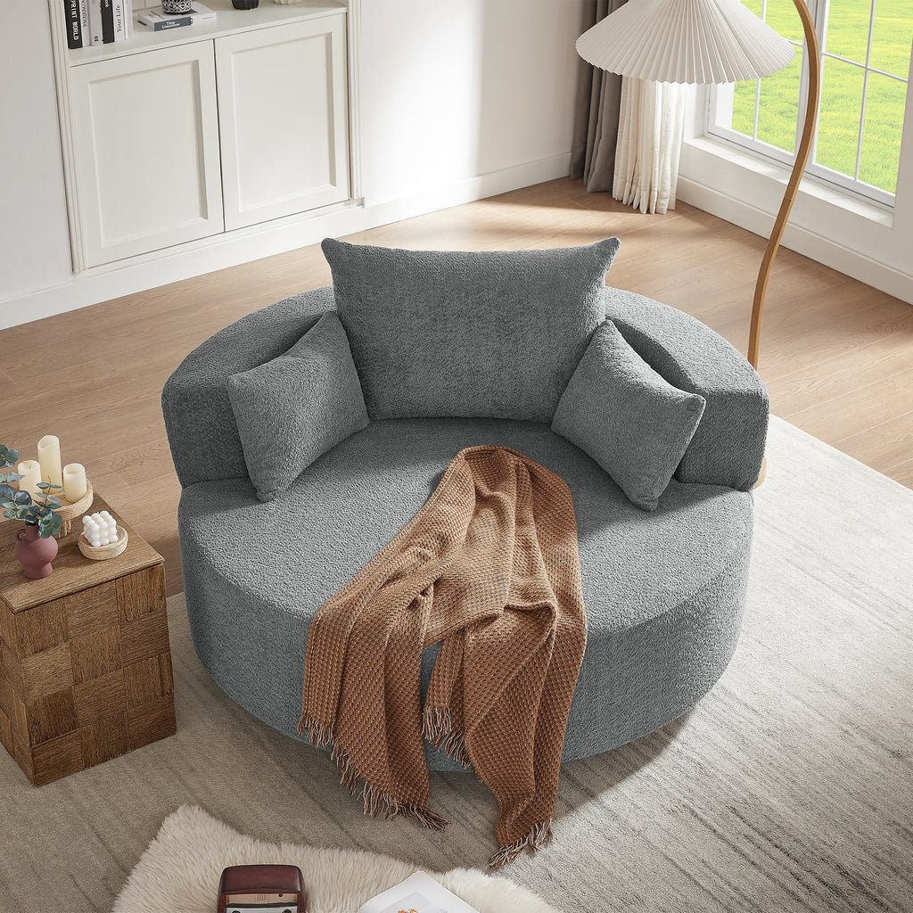 Crossley Oversized Swivel Barrel Accent Chair