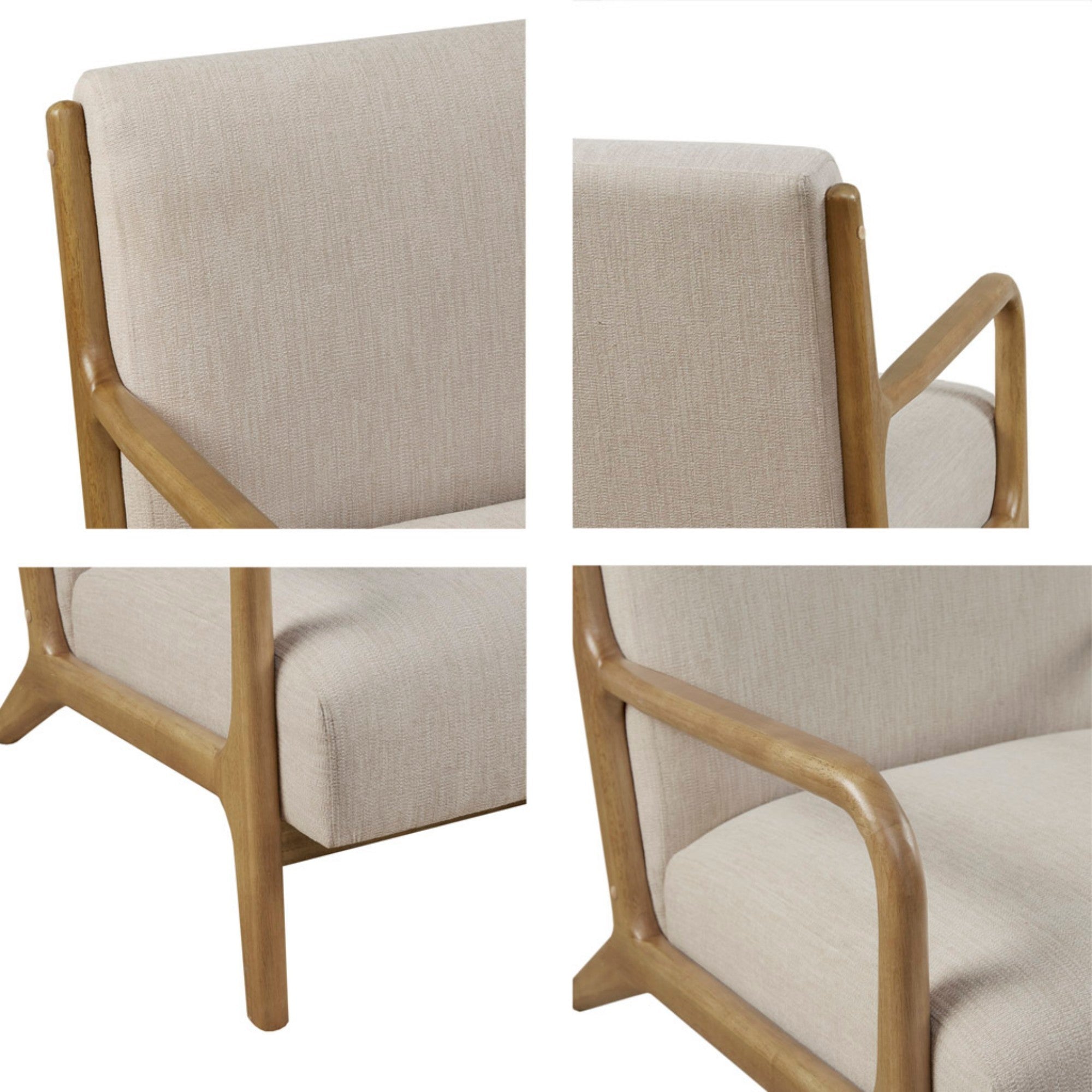 Mid-Century Lounge Accent Chair with Upholstered Seat