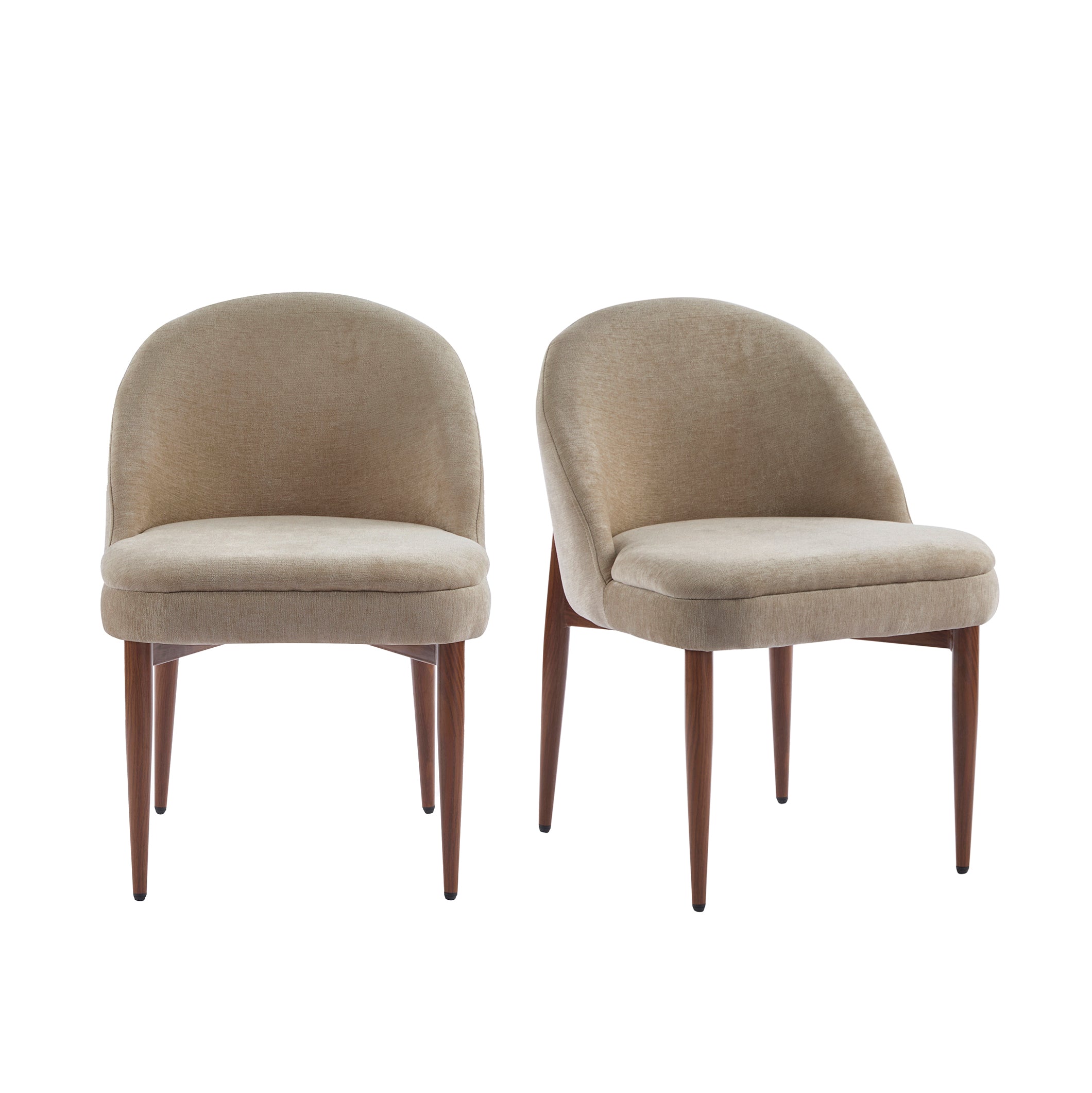 Mid-Century Modern Fabric Upholstered Dining Chair, Set of 2