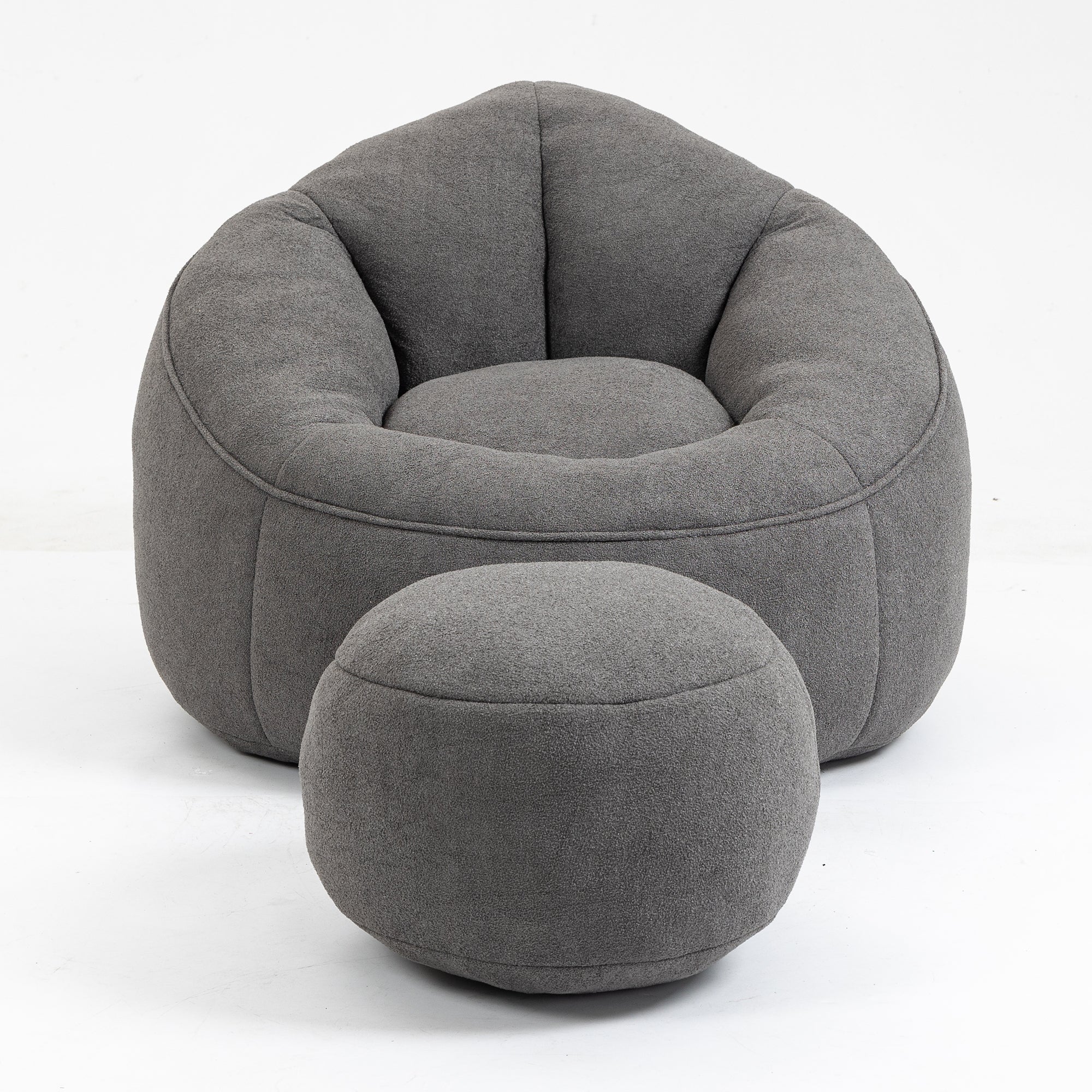 Bean Bag Sofa Chair with High-Pressure Foam and Footrest