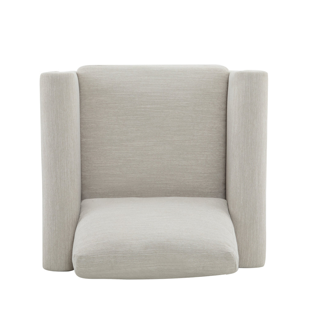 Harmonia Fabric Upholstered Accent Chair with Wood Accent