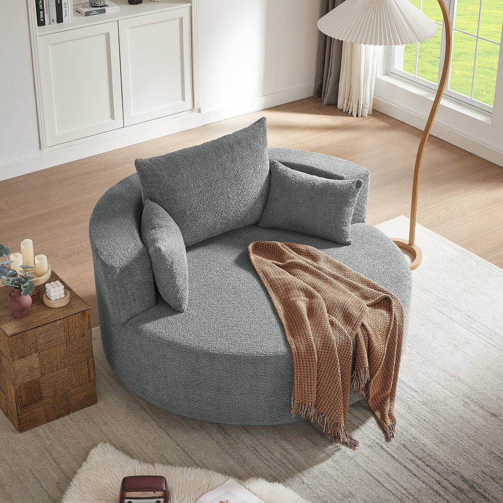 Crossley Oversized Swivel Barrel Accent Chair