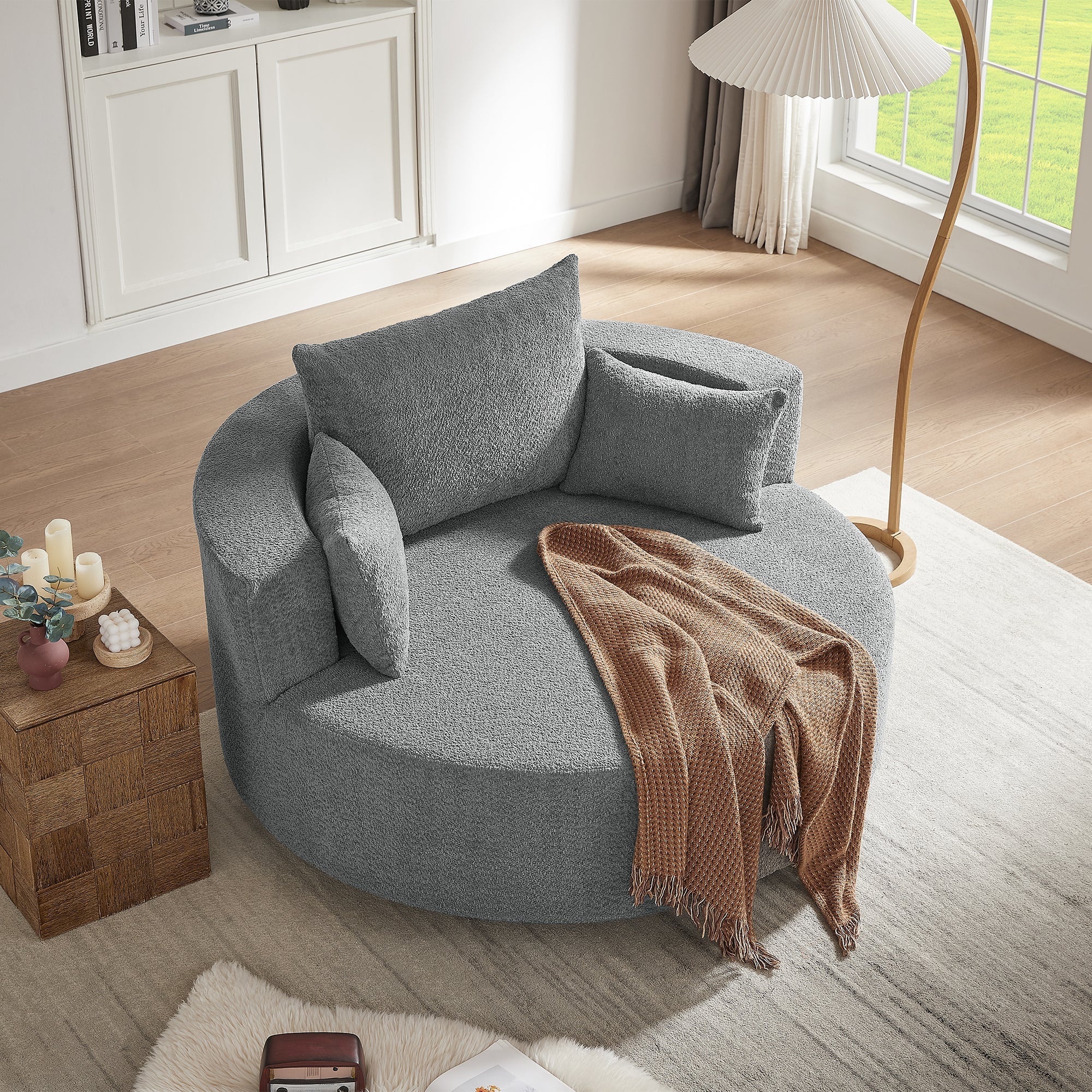 Crossley Oversized Swivel Barrel Accent Chair