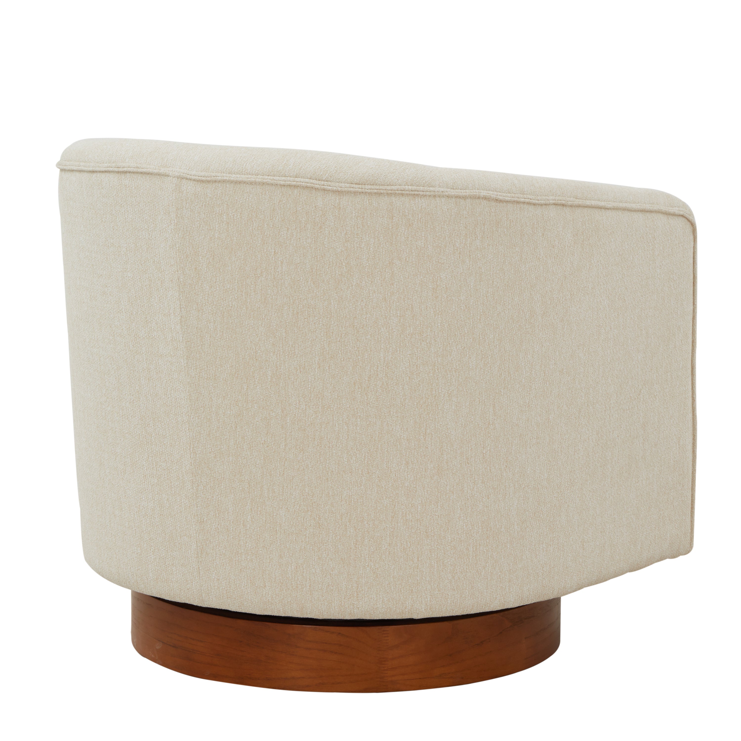 Miramar Wood Base Swivel Club Accent Chair
