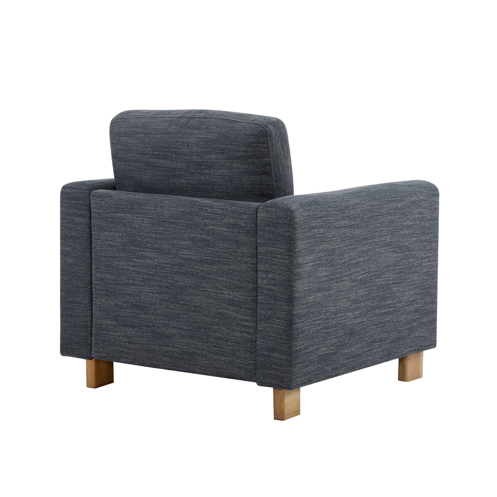 Harmonia Fabric Upholstered Accent Chair with Wood Accent
