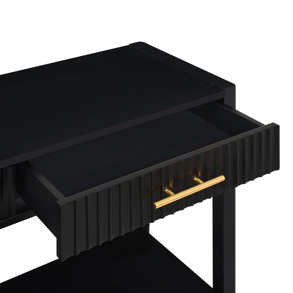 Fluted Drawer Contemporary Entryway Console Table