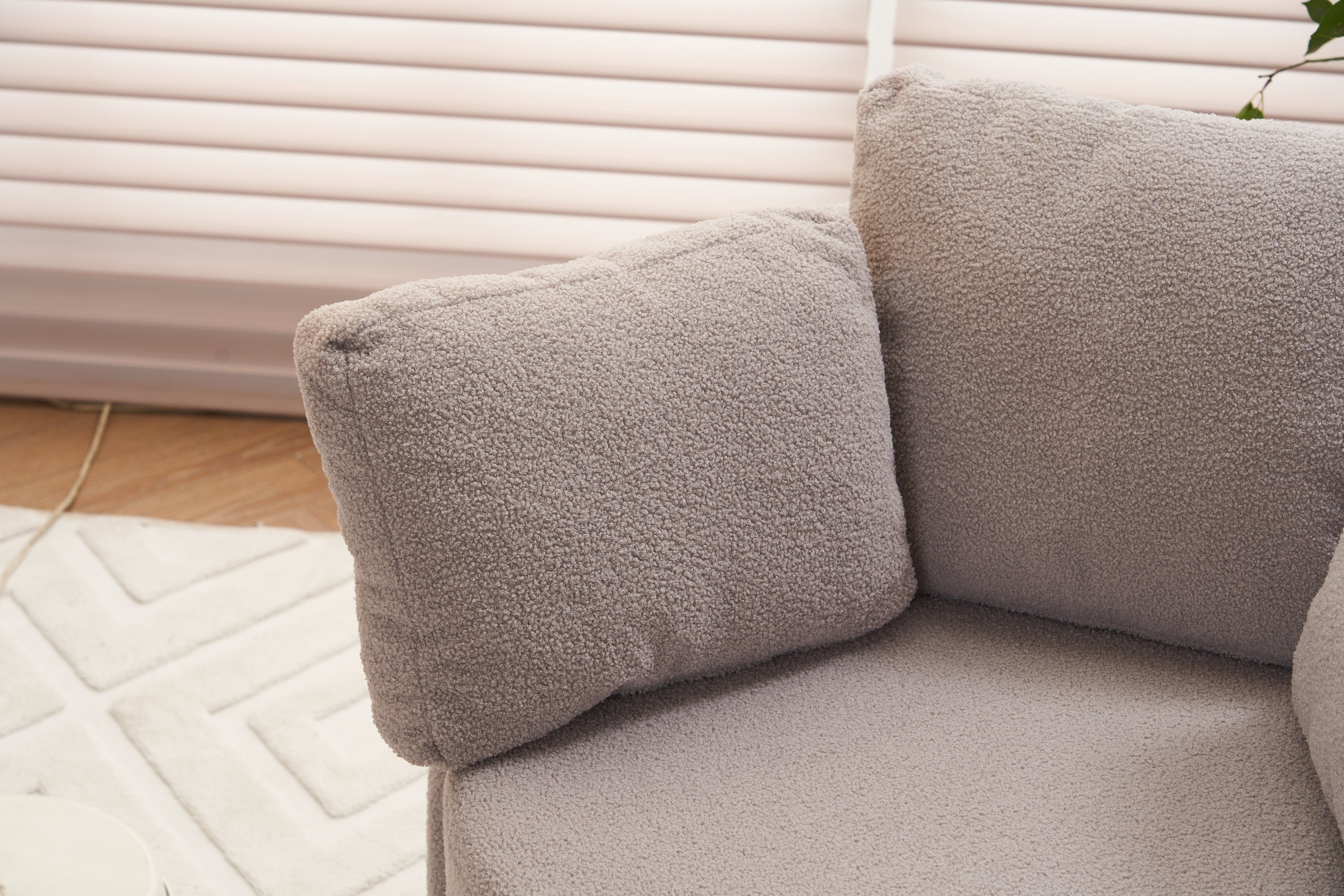 Teddy Fabric Swivel And Storage Chair With Back Cushion