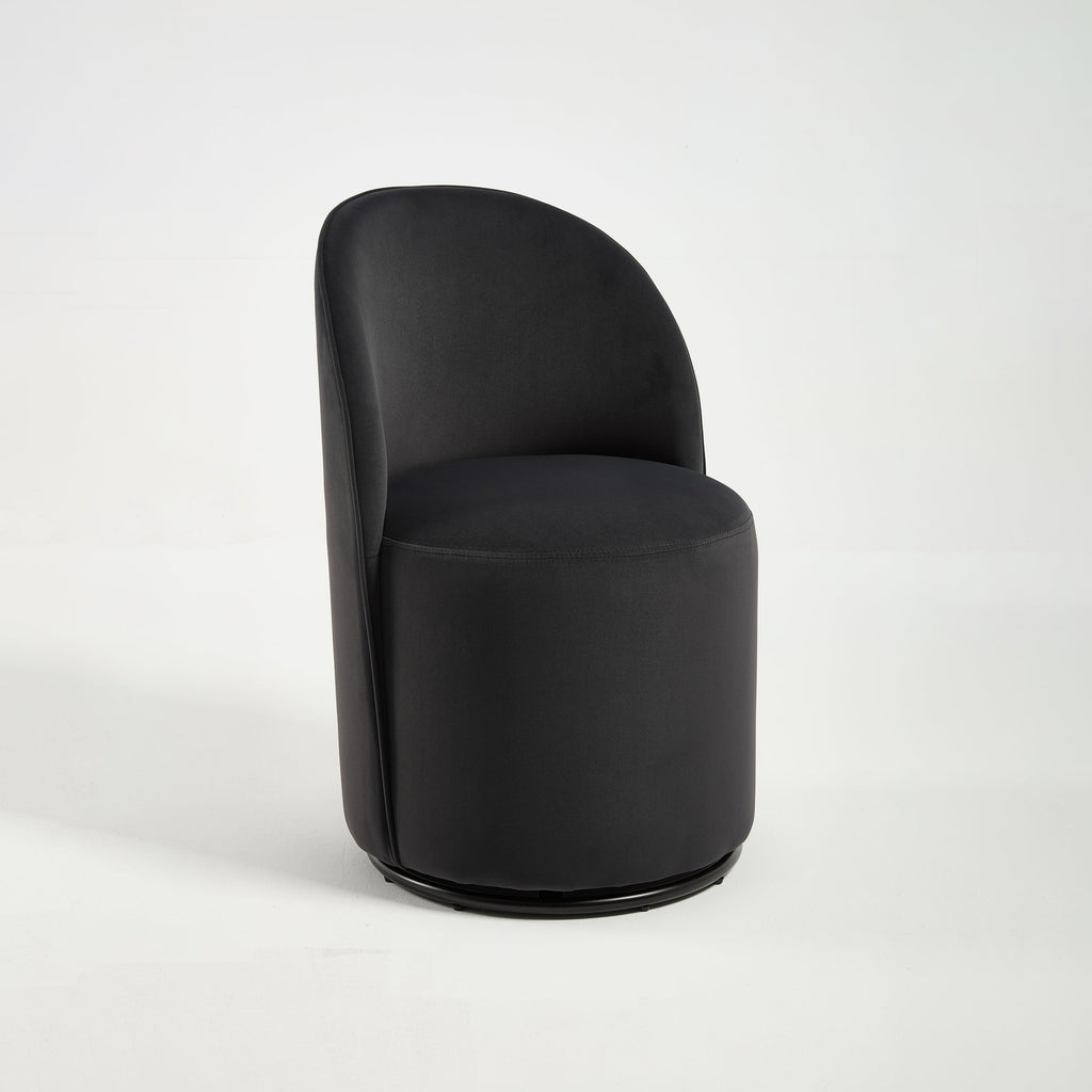 Ashcombe Mid Century Modern Round Velvet Dining Chair