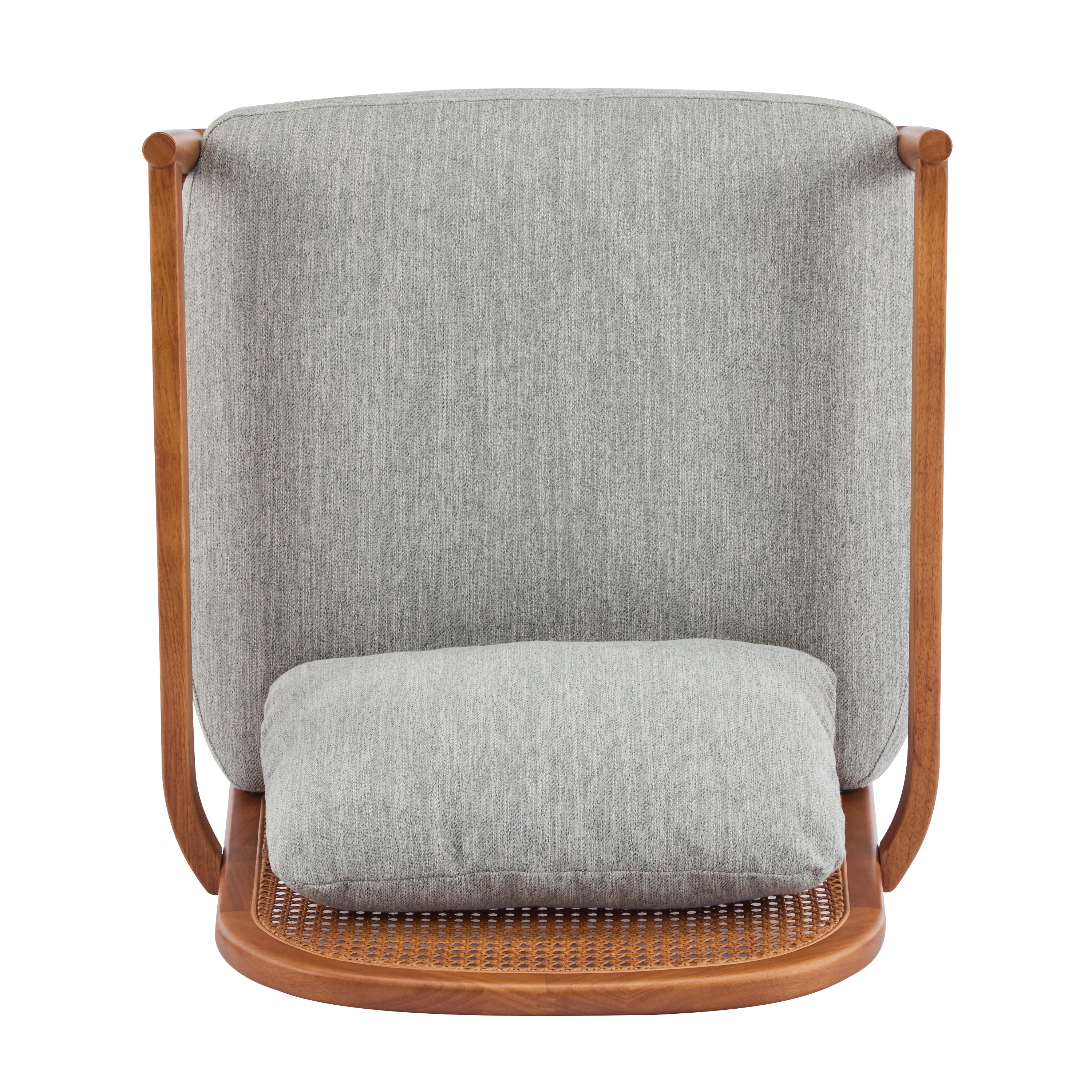 Elliston Rattan Backrest Solid Wood Accent Chair with Cushions, Set of 2