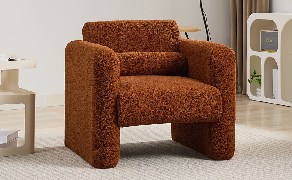 Marlowe Modern Sherpa Upholstered Comfy Reading Accent Chair