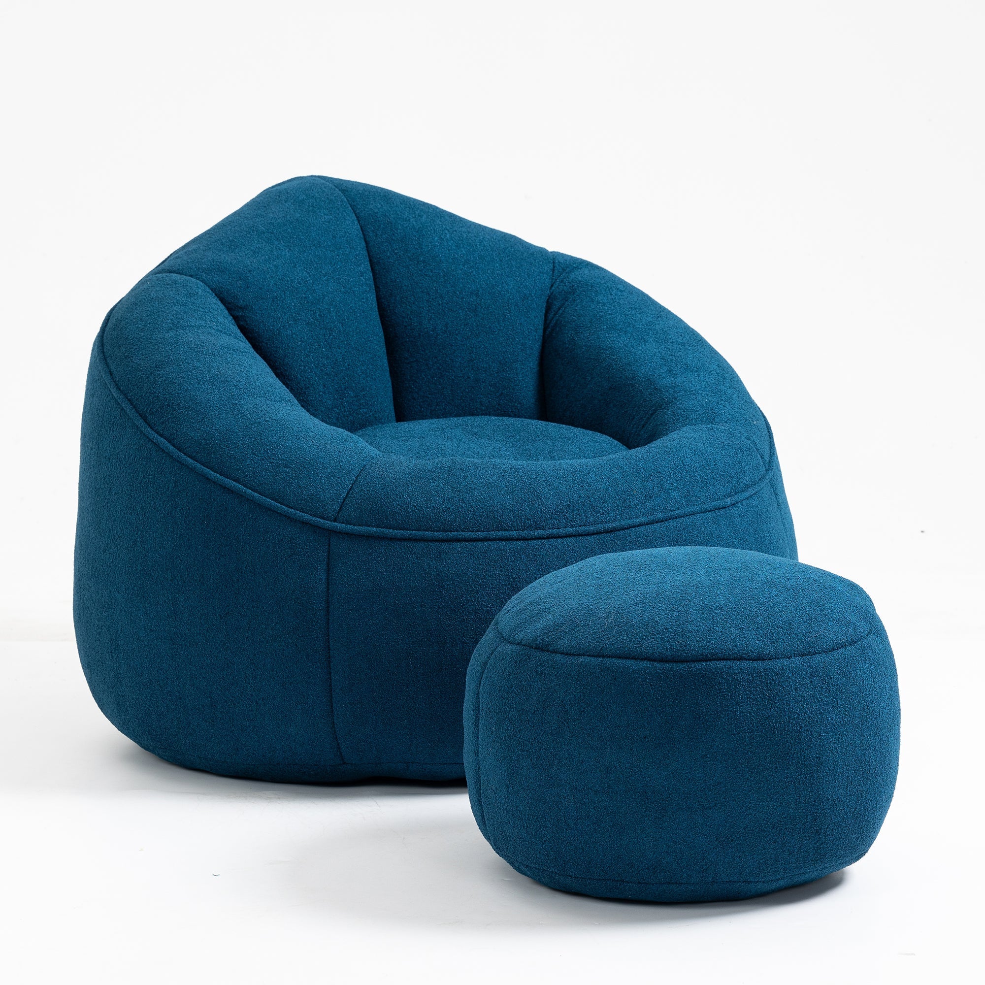 Bean Bag Sofa Chair with High-Pressure Foam and Footrest