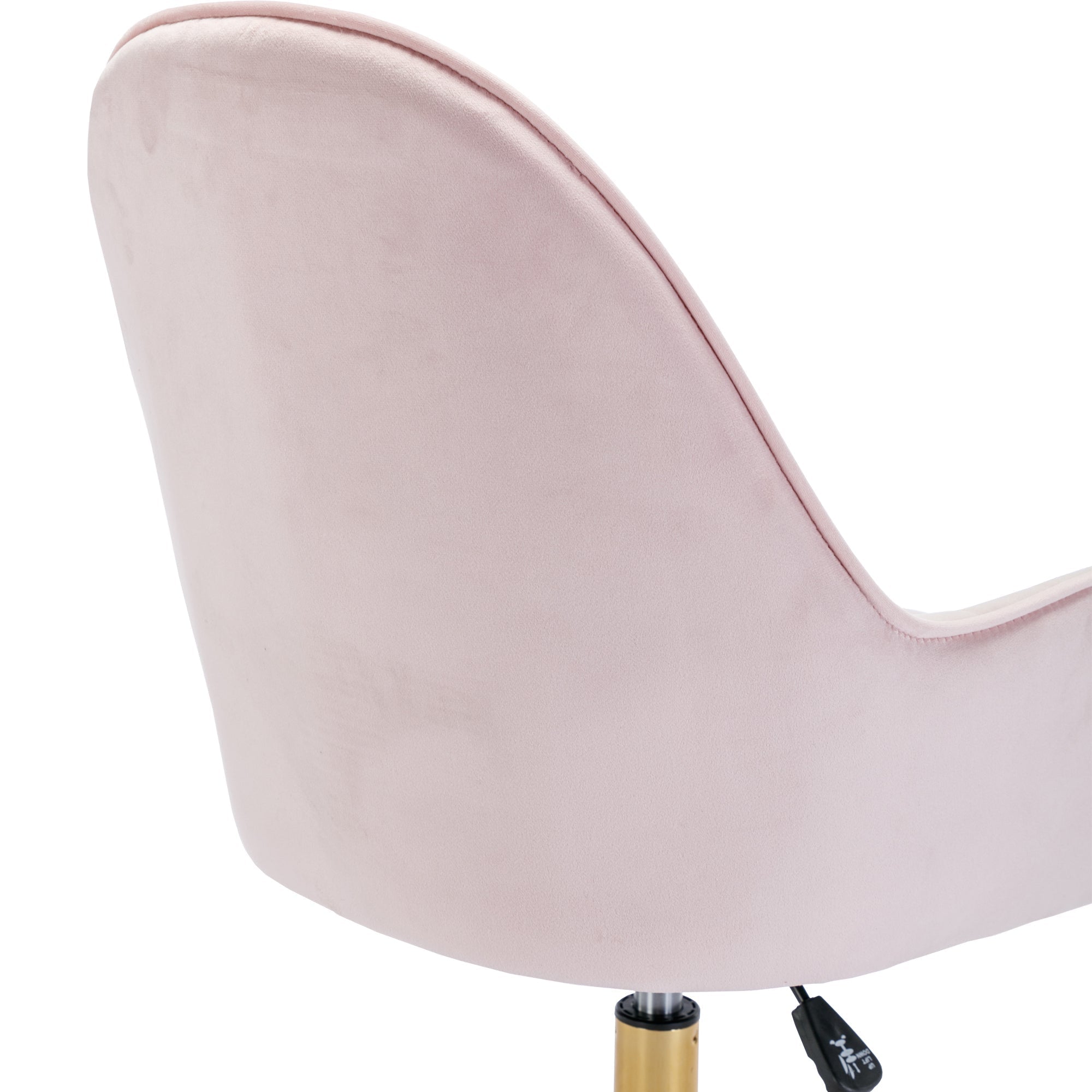 Velvet Home Office Chair with Wheels and Gold Metal Base