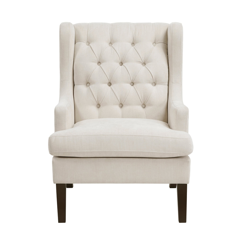Button-Tufted Upholstered High Back Accent Chair