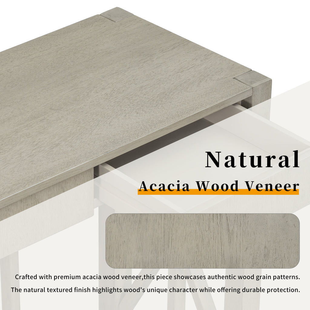Modern Crisscross Design Entryway Table with Open Bottom Storage
