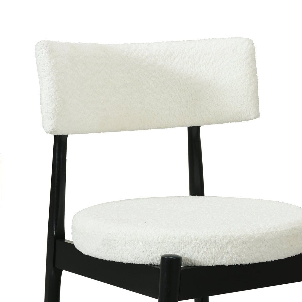 Harveston Mid Century Modern Boucle Upholstered Dining Chairs, Set of 2
