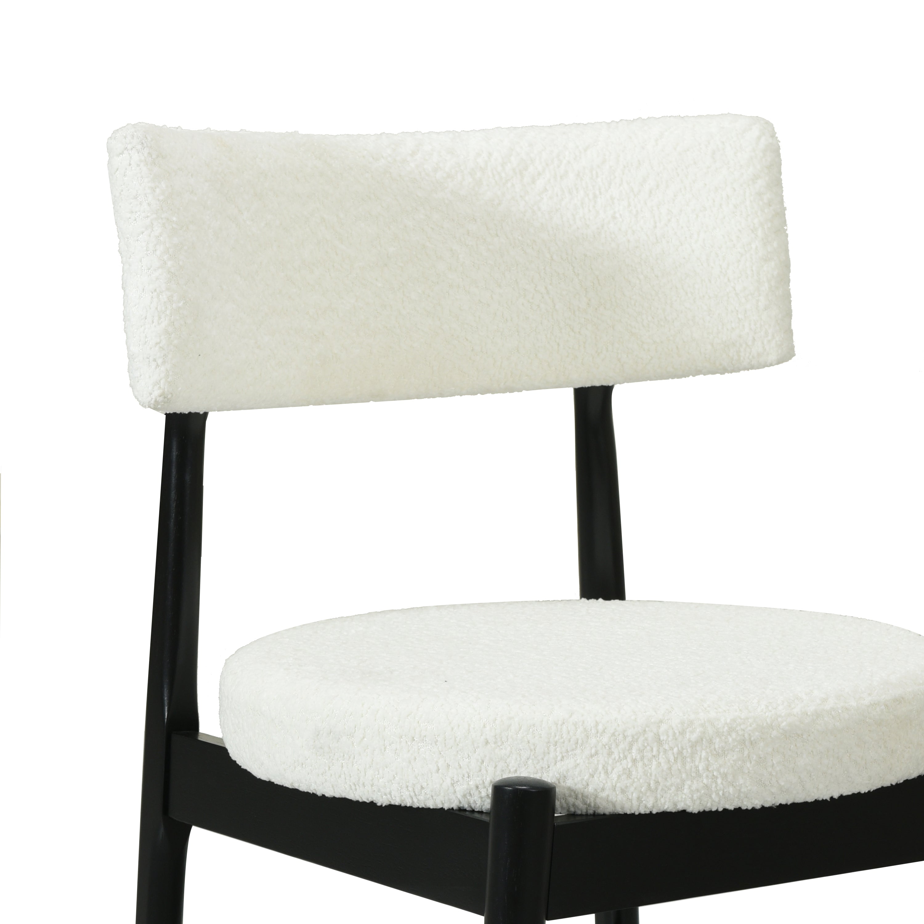 Harveston Mid Century Modern Boucle Upholstered Dining Chairs, Set of 2