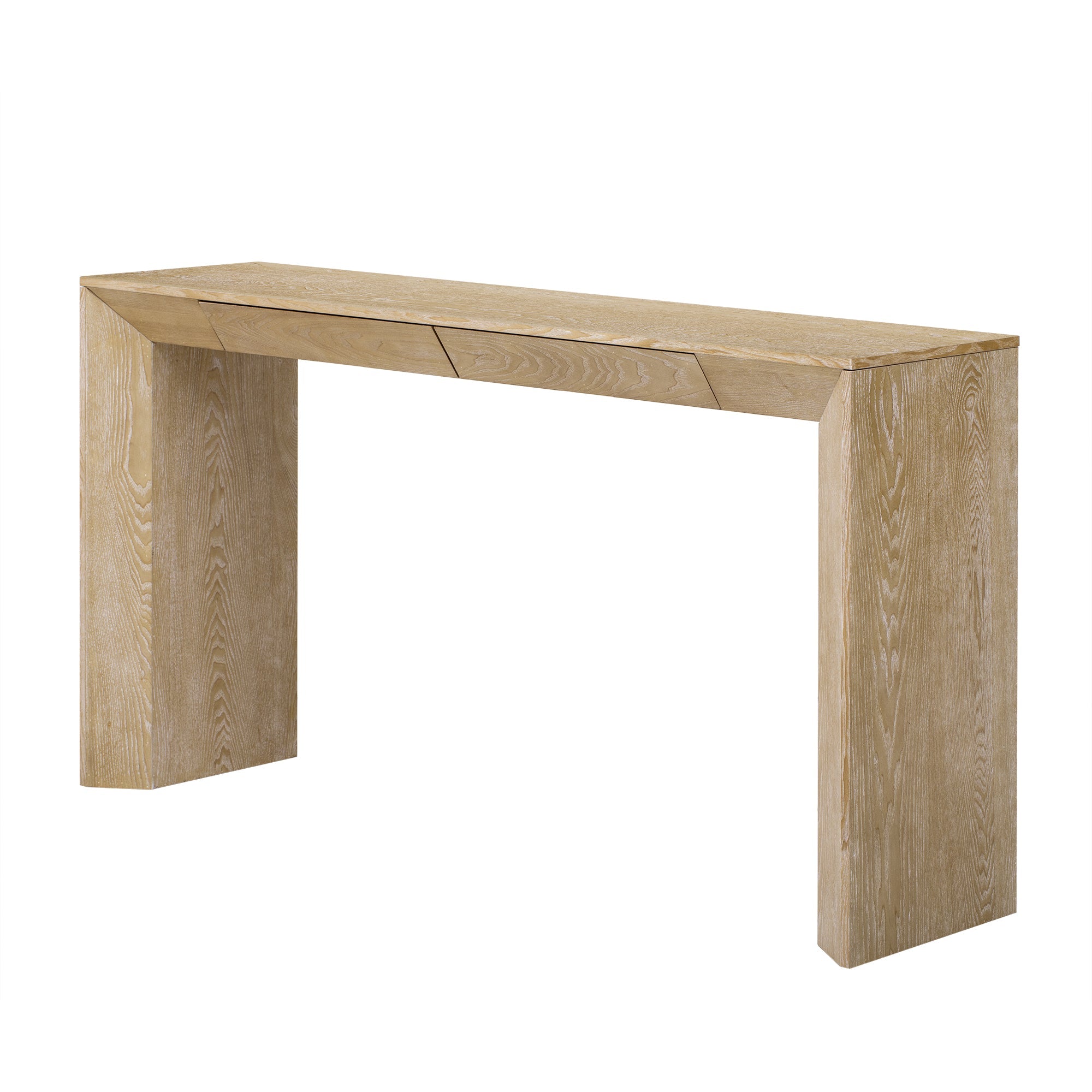 Modern Farmhouse Waterfall Console Table with 2 Concealed Drawers