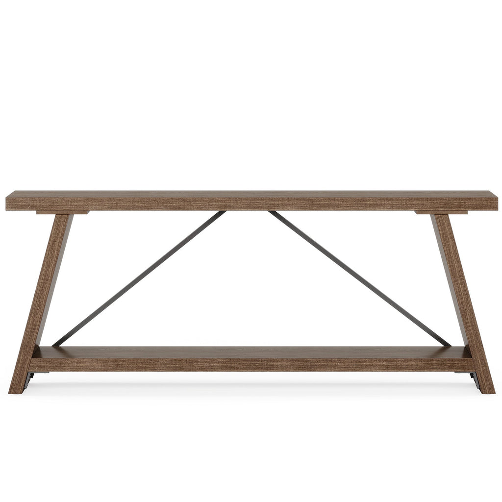 Willowford Industrial Console Table with 2-Tier Storage Shelves