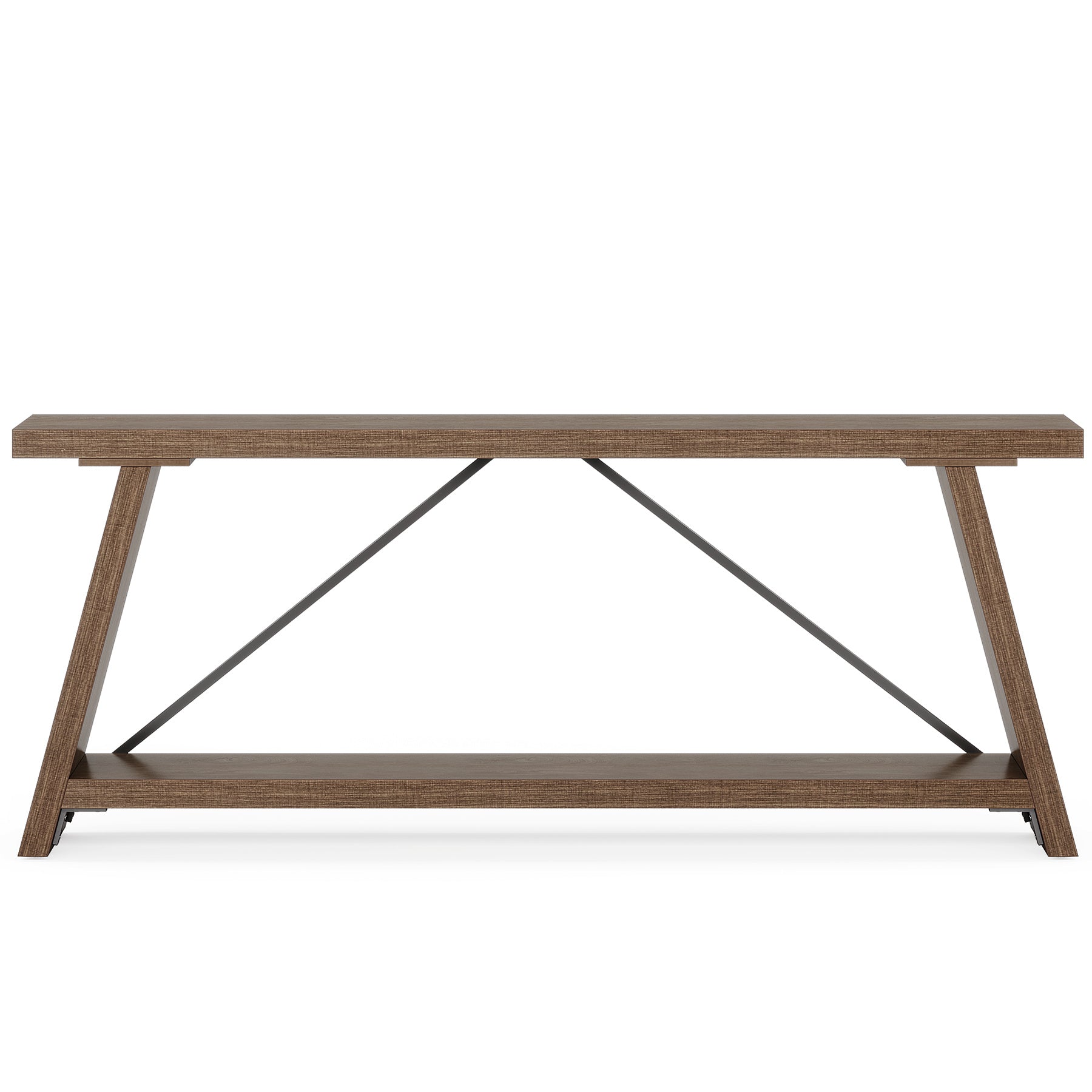 Willowford Industrial Console Table with 2-Tier Storage Shelves