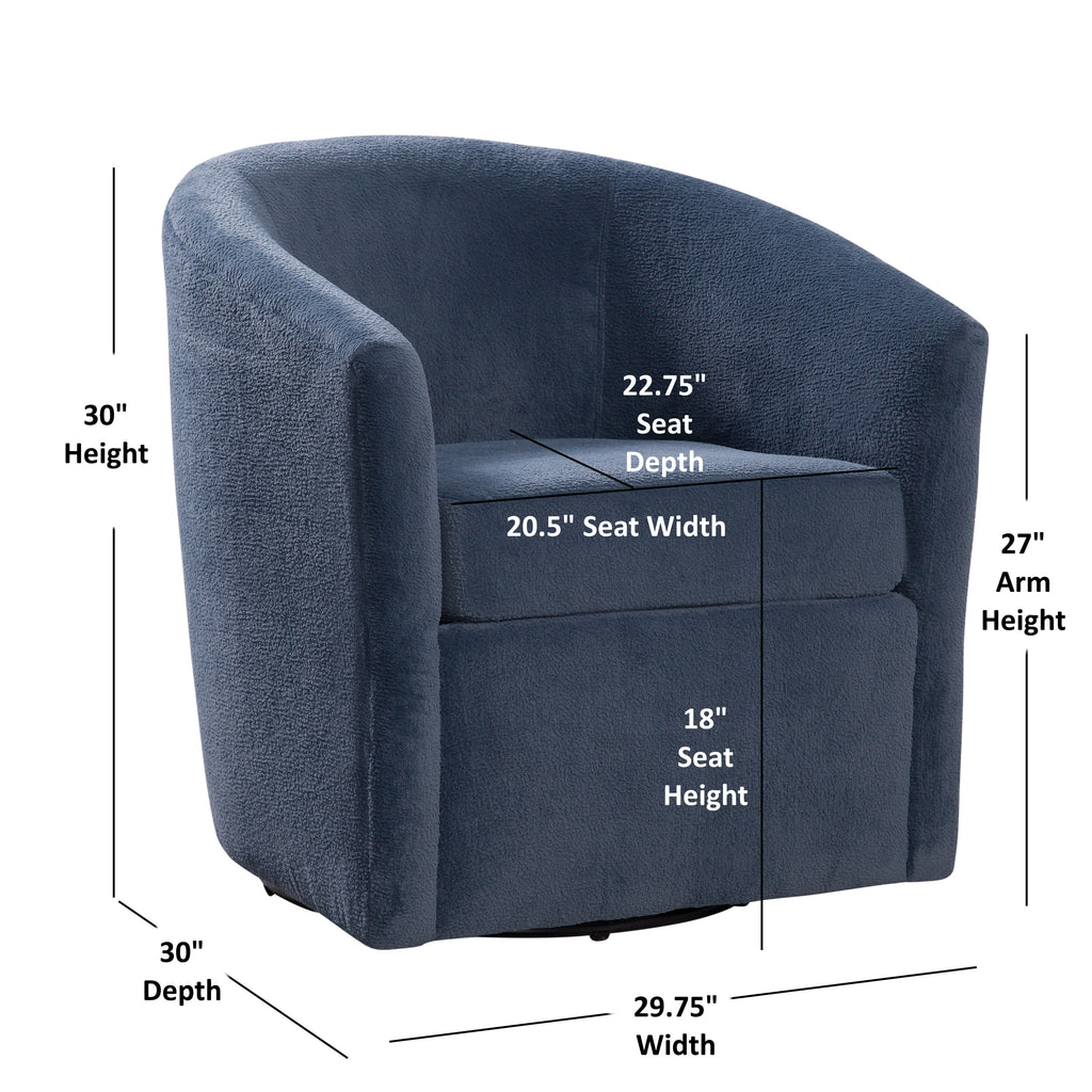 Oaklynn Barrel Style Swivel Accent Chair with Performance Fabric