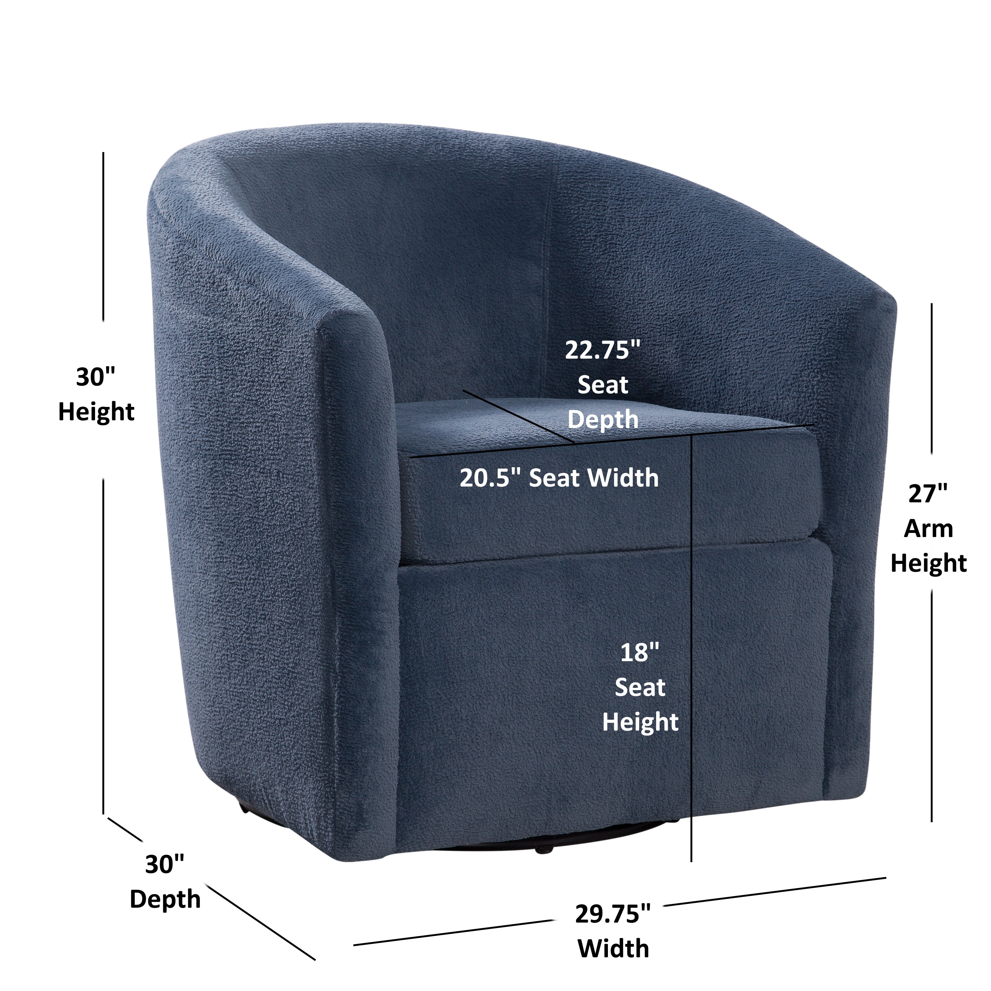 Oaklynn Barrel Style Swivel Accent Chair with Performance Fabric