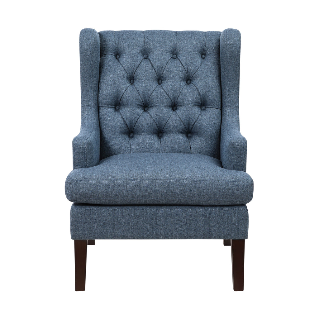 Button-Tufted Upholstered High Back Accent Chair