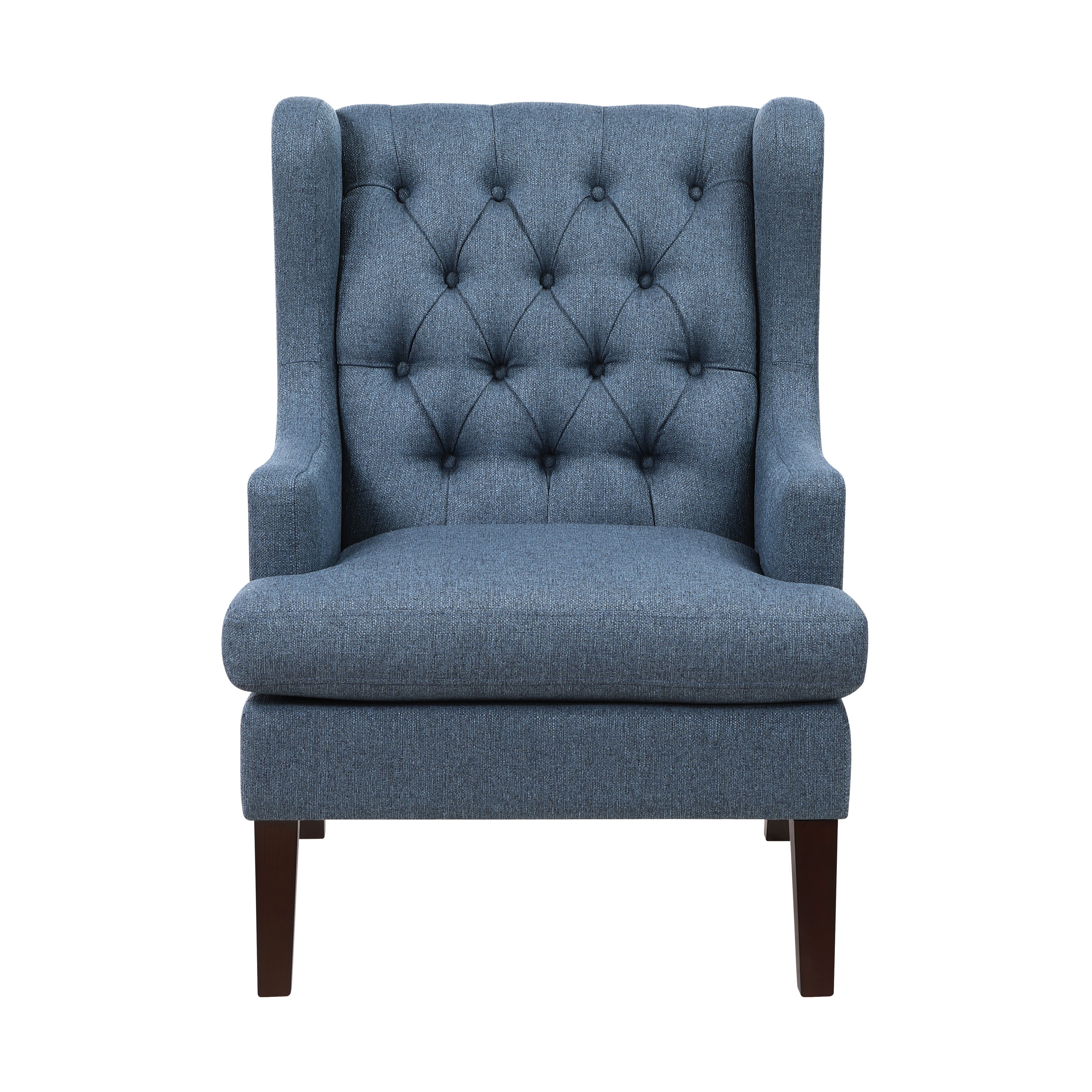 Button-Tufted Upholstered High Back Accent Chair
