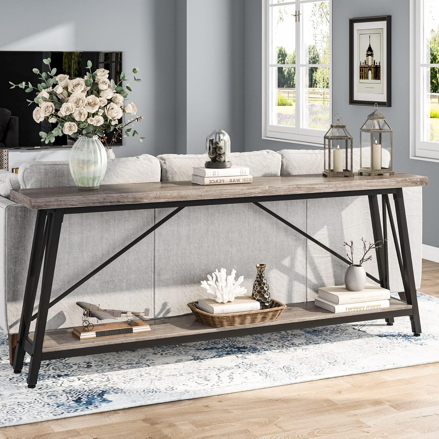 Millstone Industrial Sofa Table