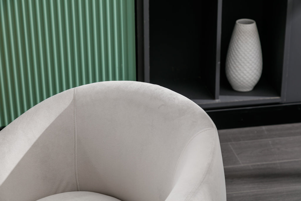 Velvet Fabric Swivel Barrel Accent Chair