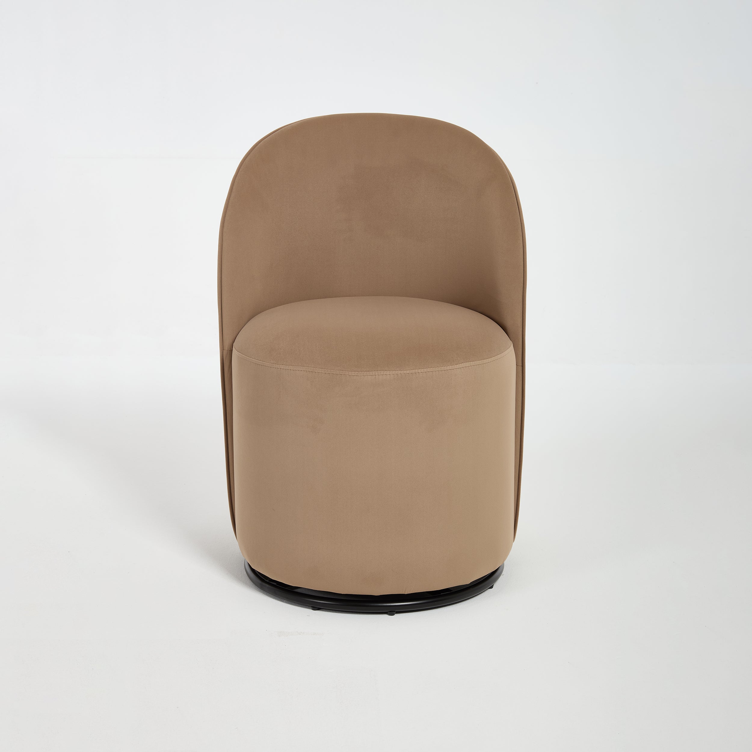 Ashcombe Mid Century Modern Round Velvet Dining Chair